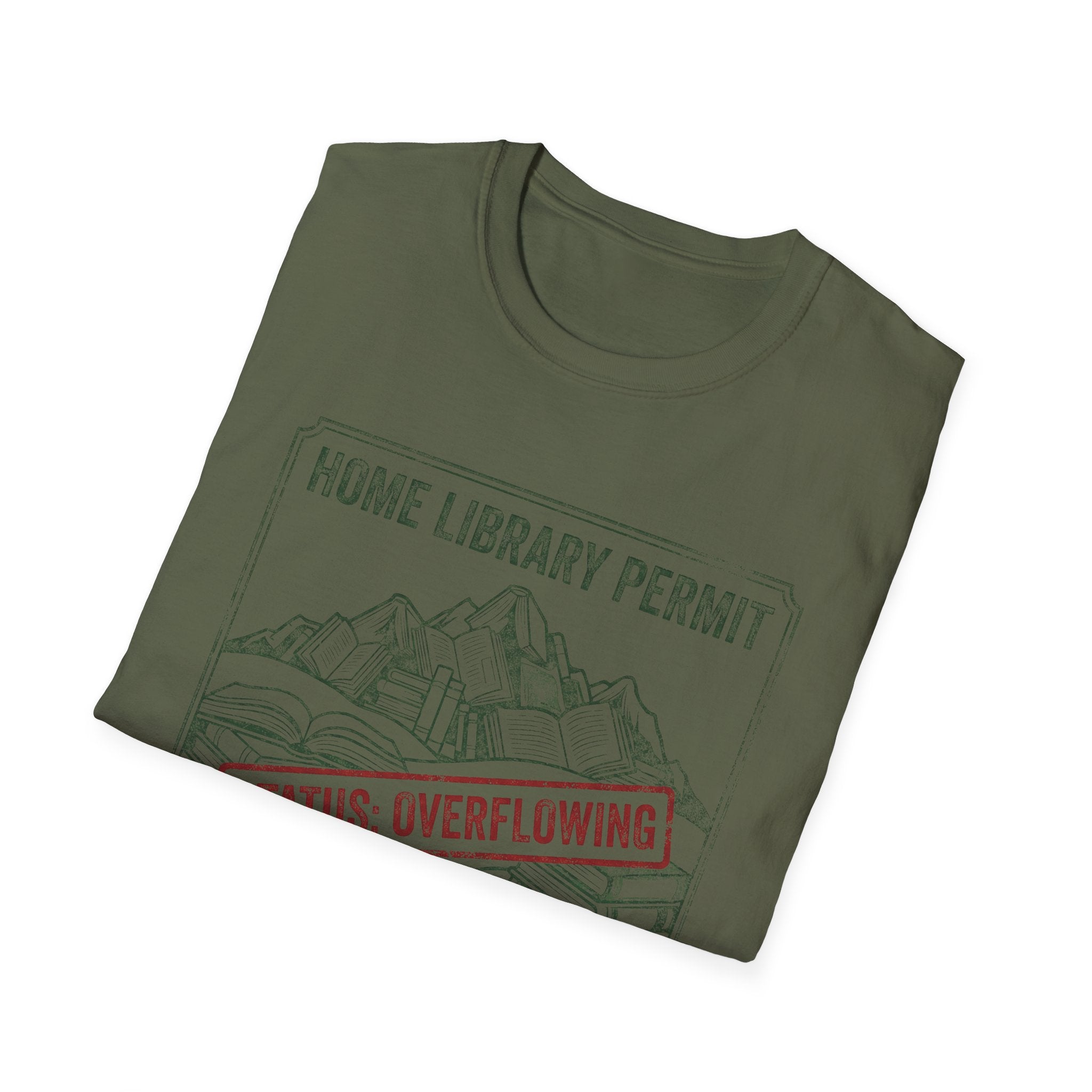 Home Library Permit Status Overflowing T-Shirt