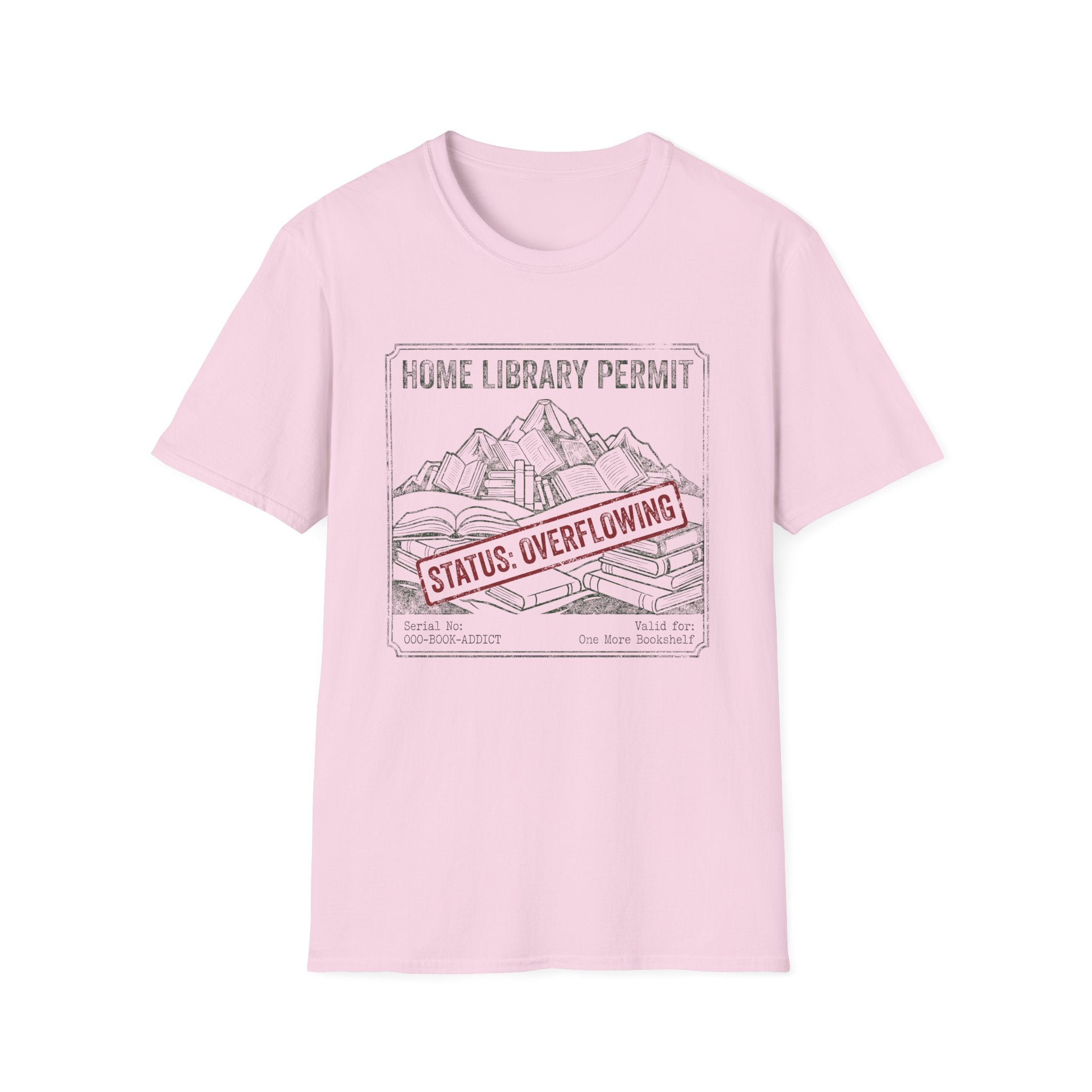 Home Library Permit Status Overflowing T-Shirt