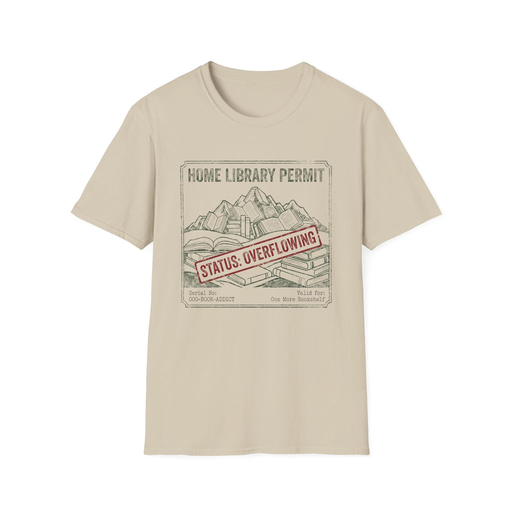 Home Library Permit Status Overflowing T-Shirt