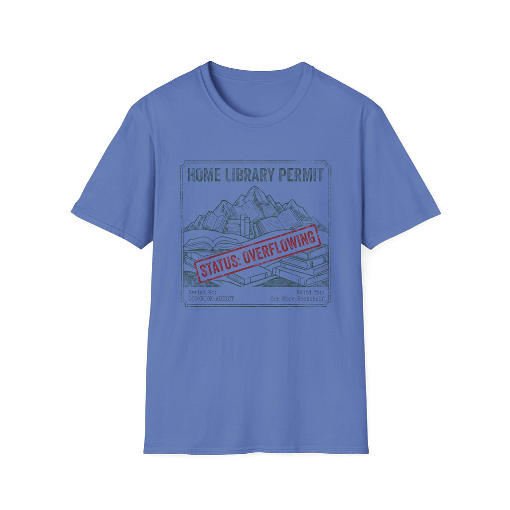 Home Library Permit Status Overflowing T-Shirt