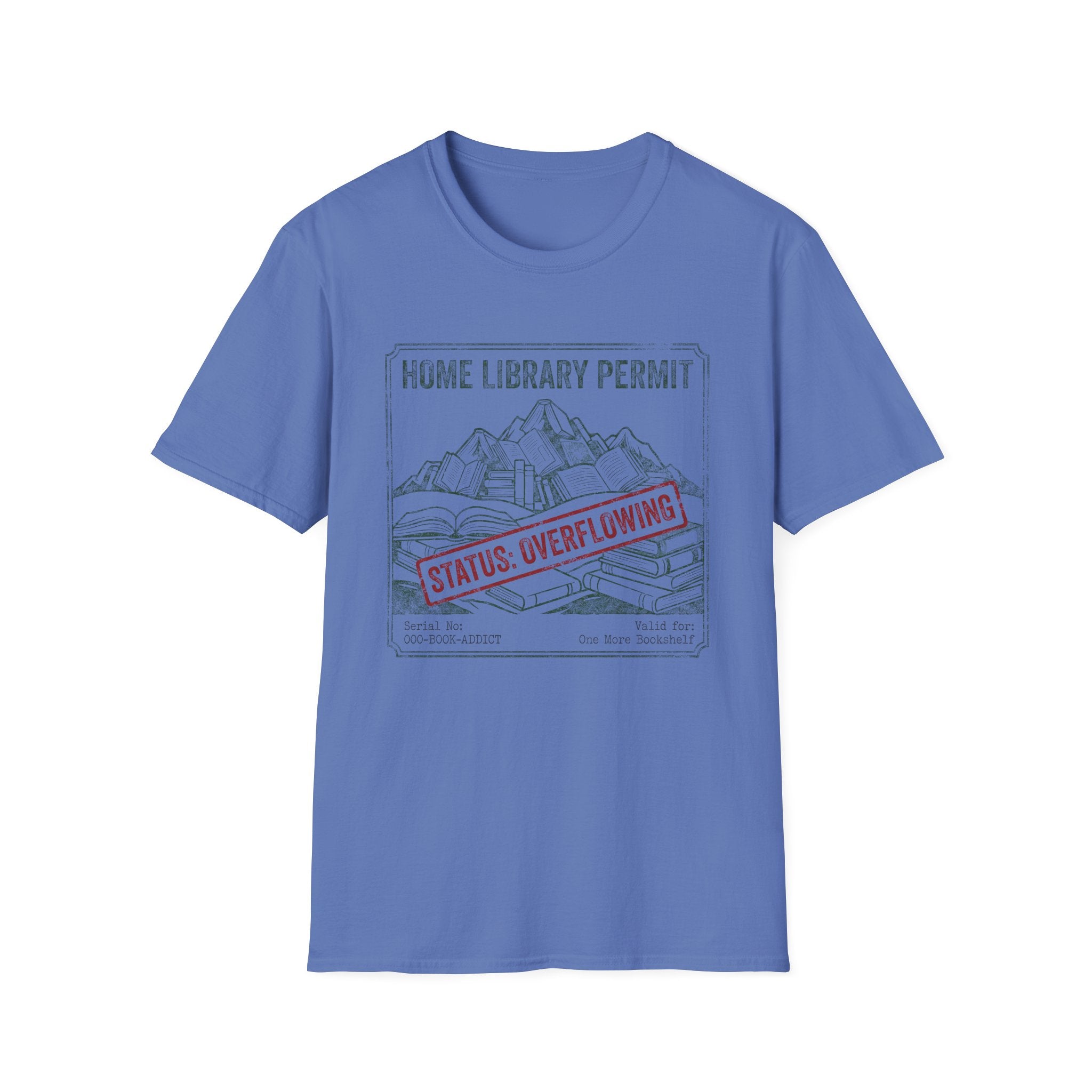 Home Library Permit Status Overflowing T-Shirt