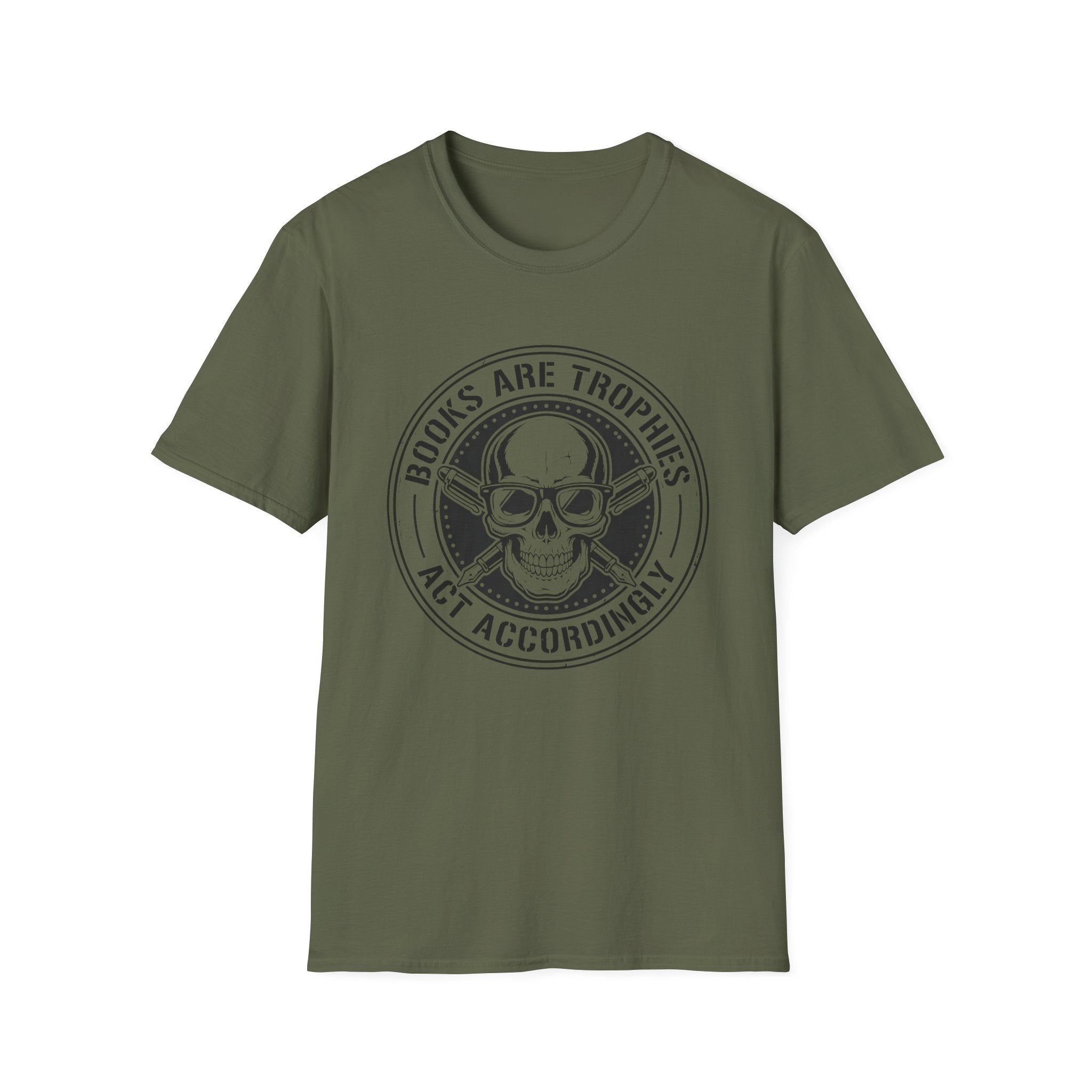 Books Are Trophies Act Accordingly - Skull Coin T-Shirt