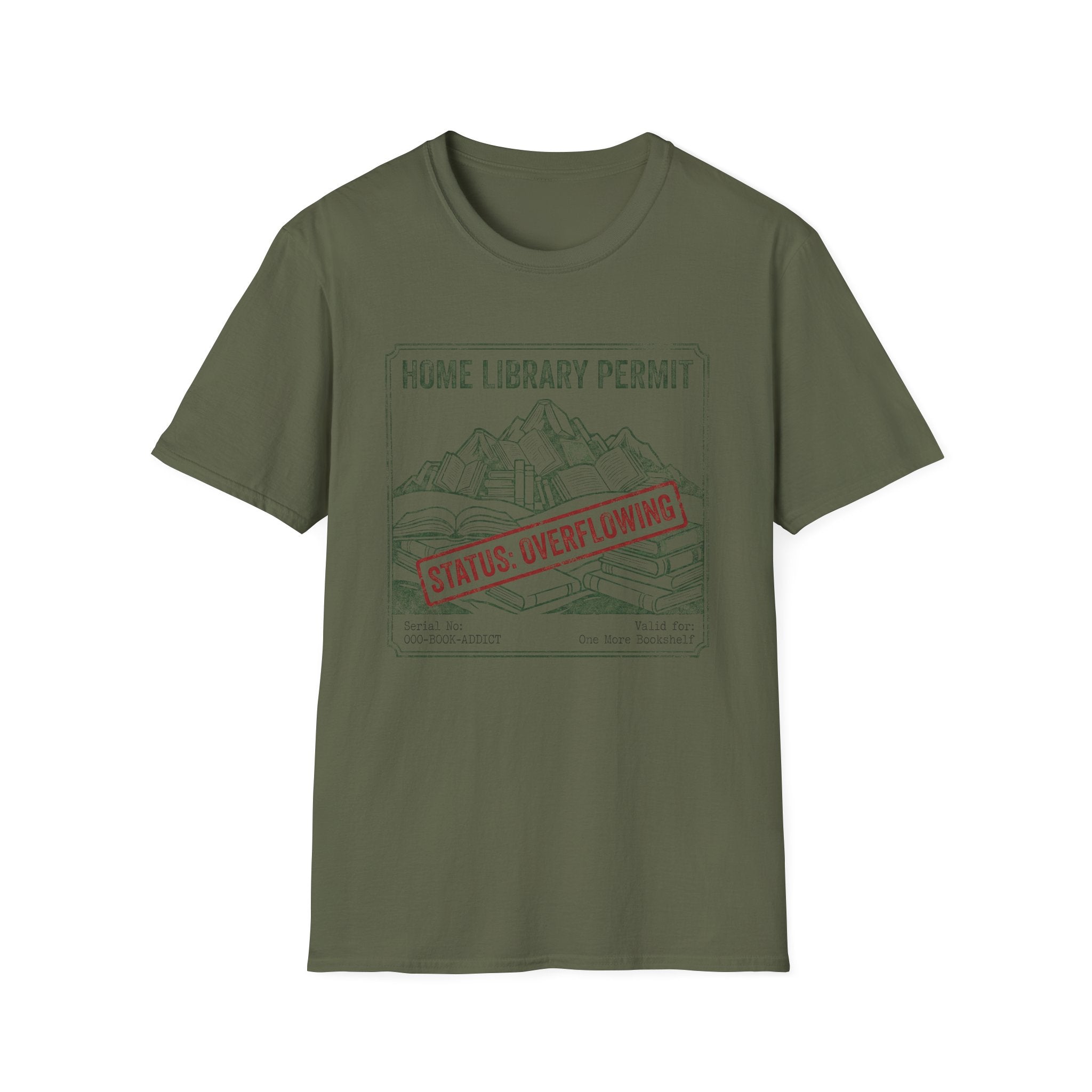 Home Library Permit Status Overflowing T-Shirt