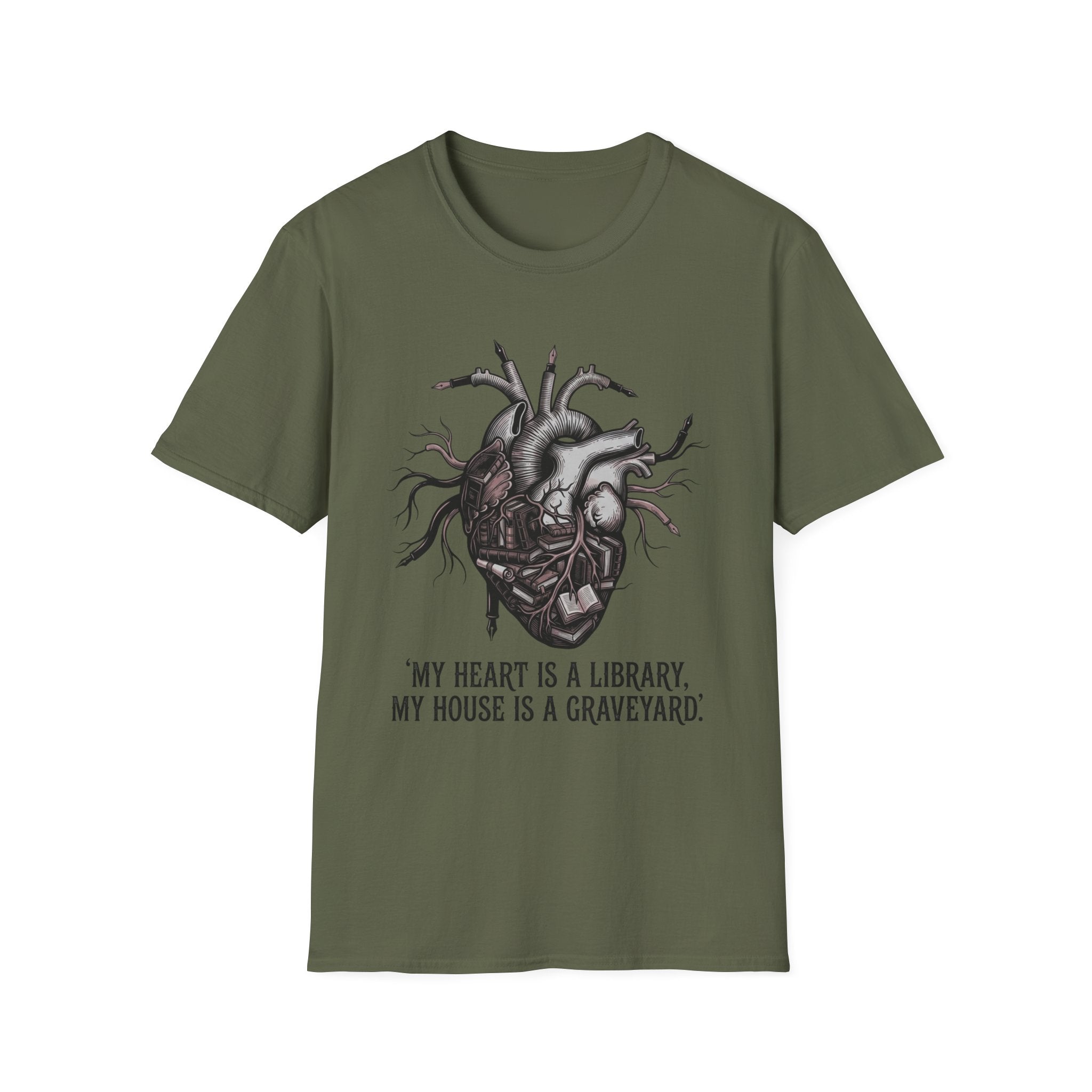 My Heart Is A Library My House Is A Graveyard T-Shirt