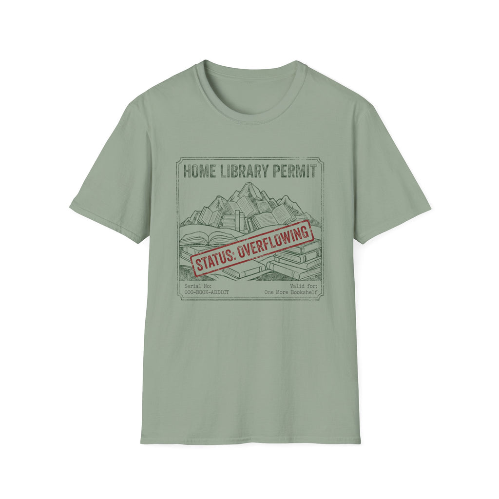 Home Library Permit Status Overflowing T-Shirt