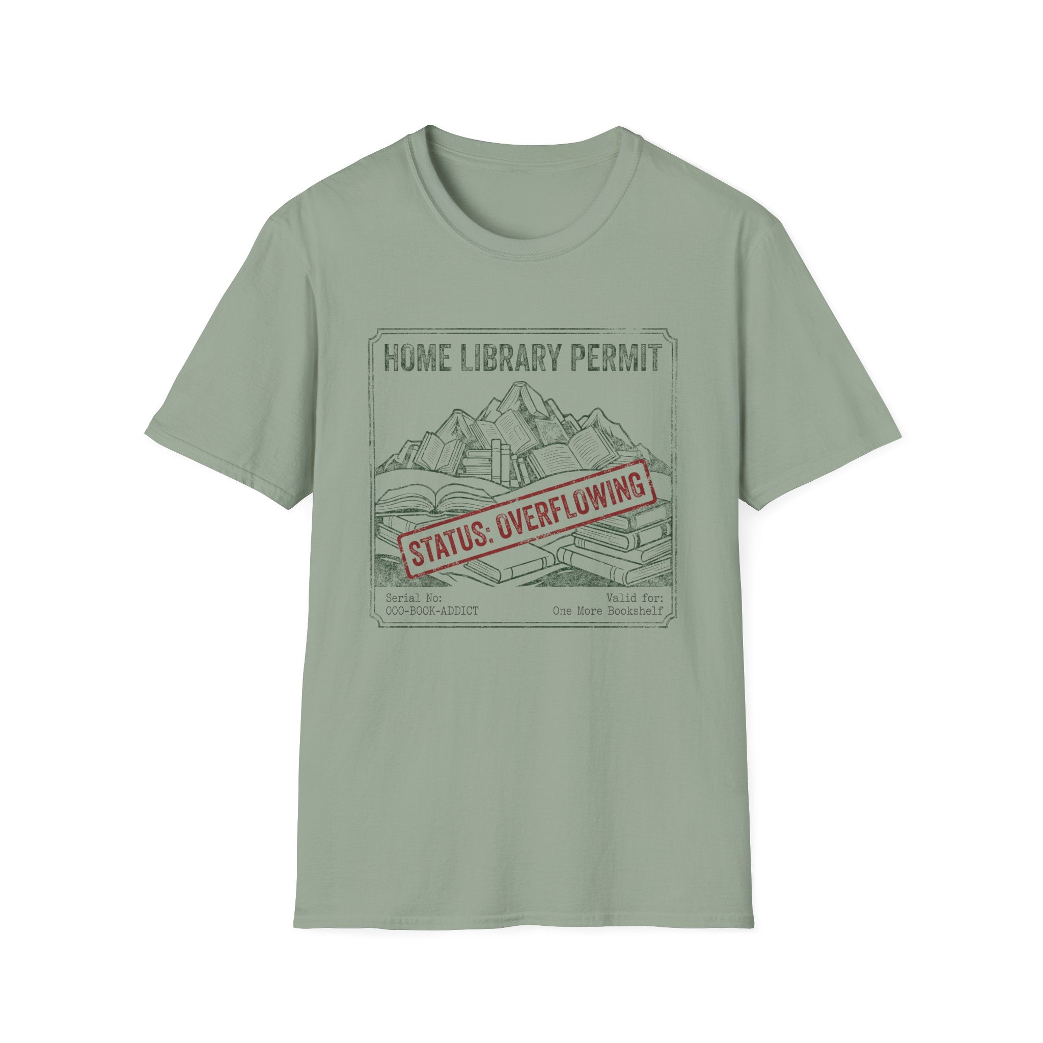 Home Library Permit Status Overflowing T-Shirt