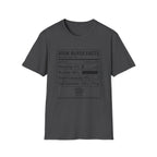Book Buyer Facts Nutrition Label T-Shirt