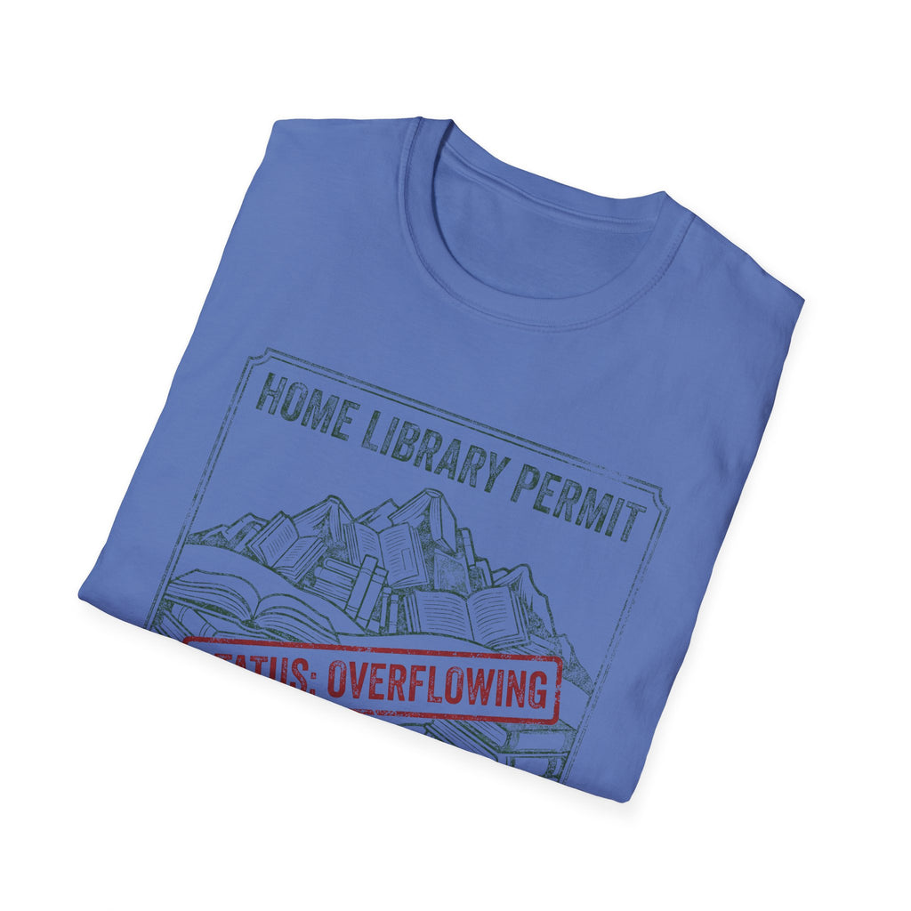 Home Library Permit Status Overflowing T-Shirt