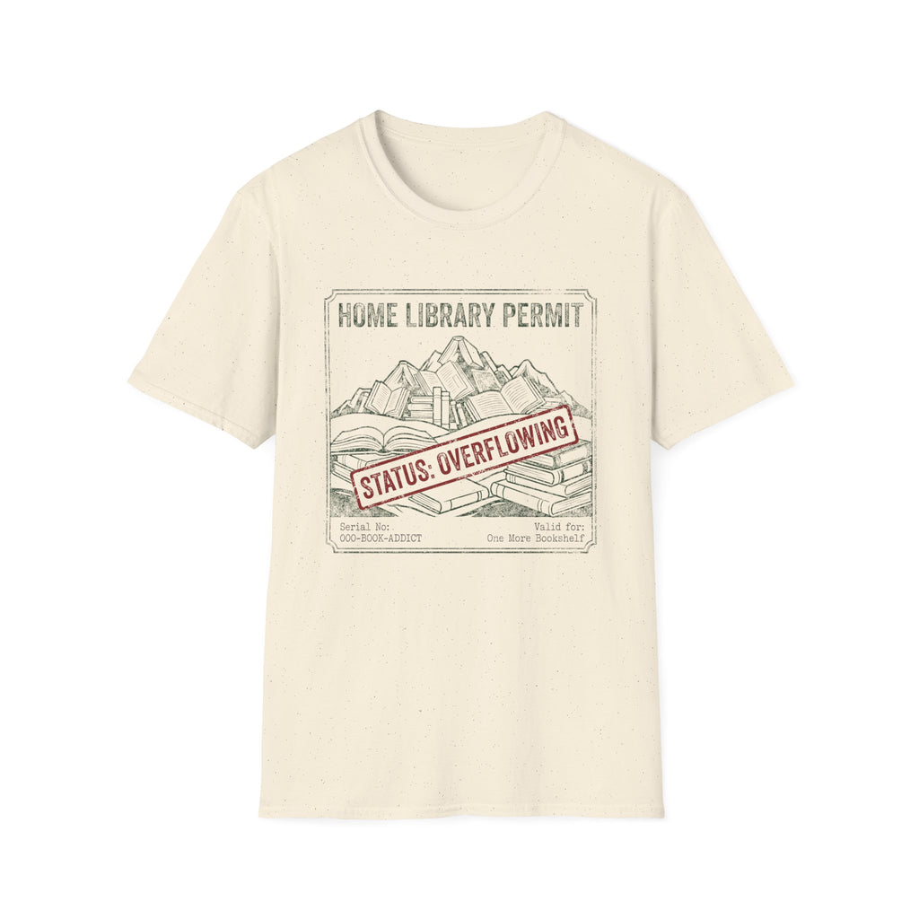 Home Library Permit Status Overflowing T-Shirt