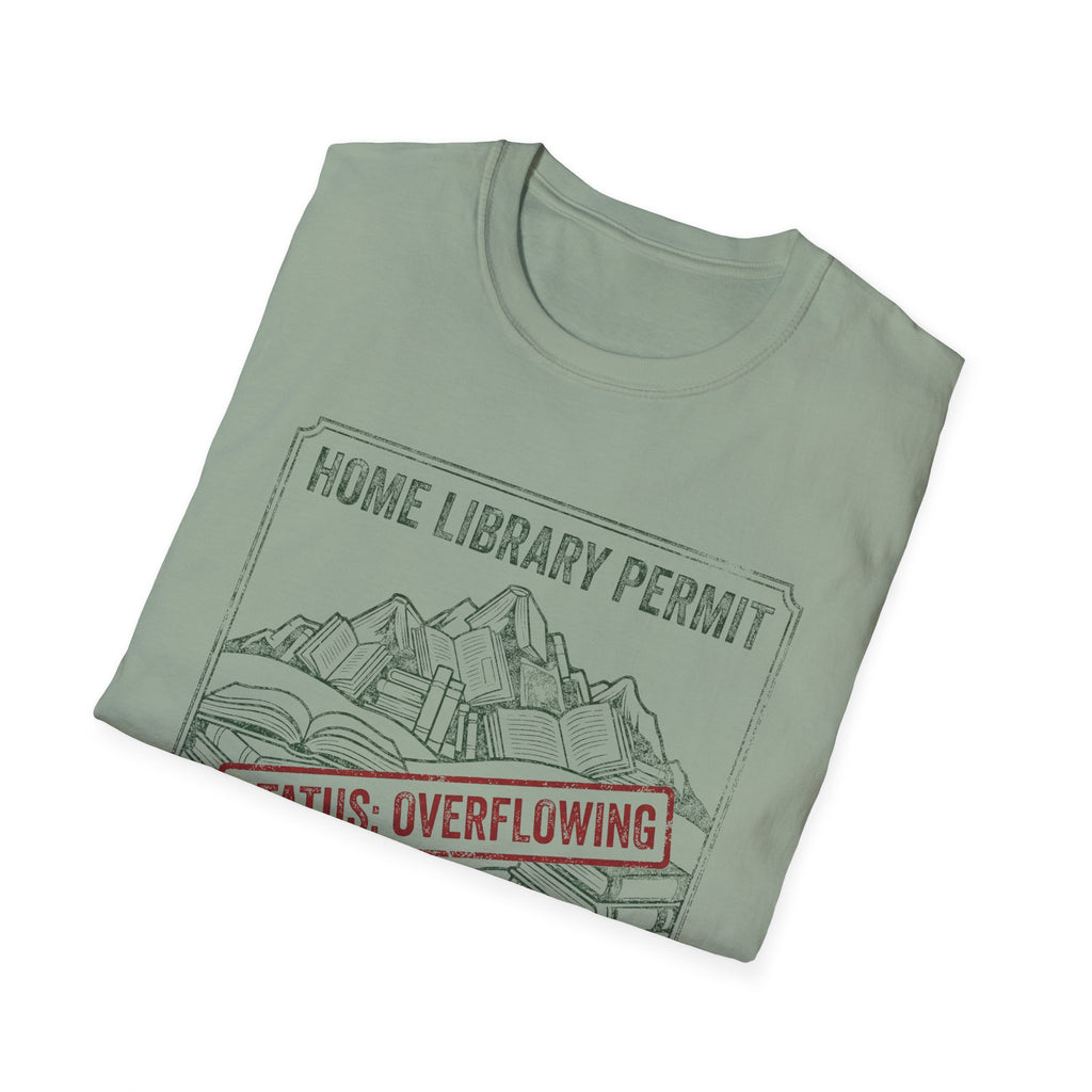 Home Library Permit Status Overflowing T-Shirt