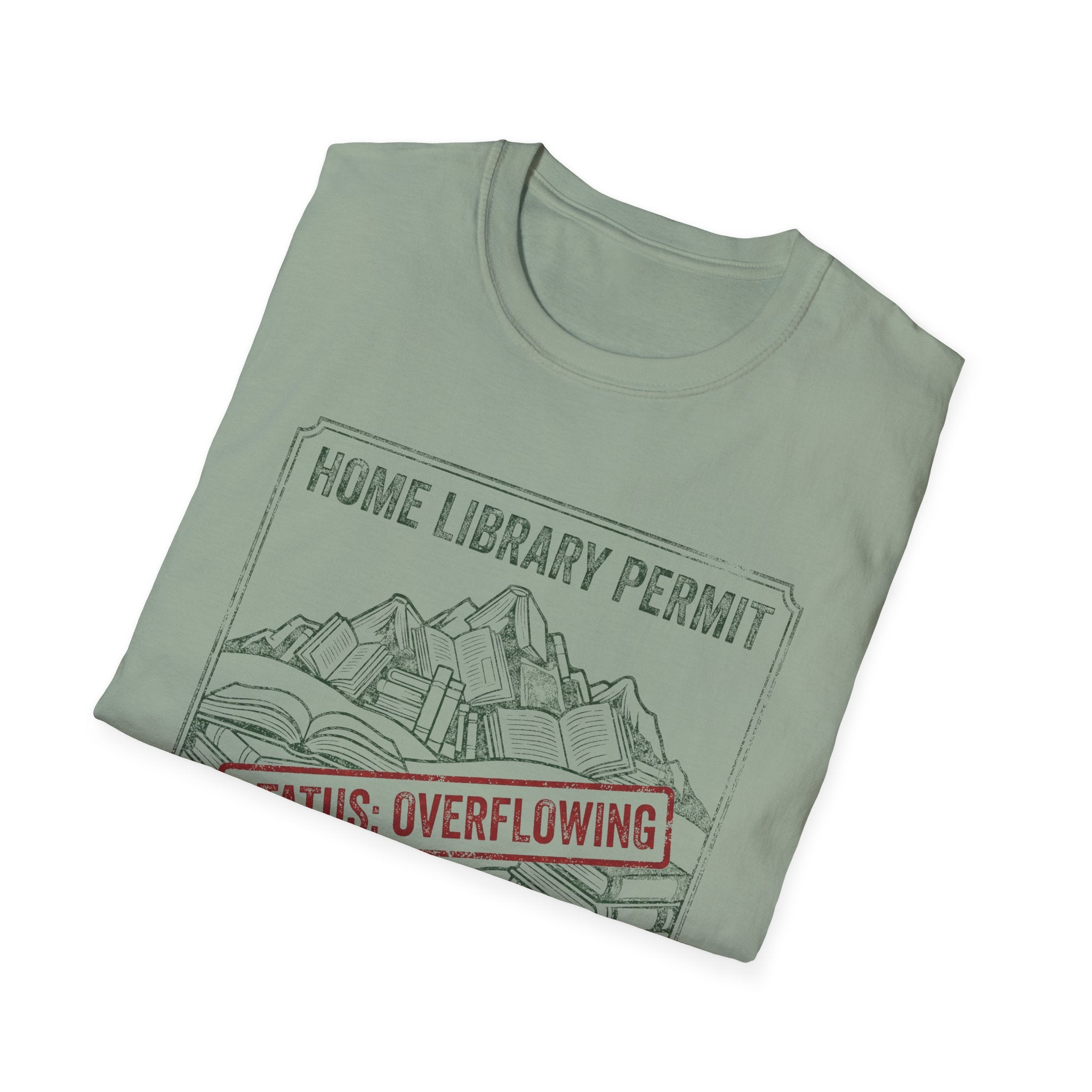 Home Library Permit Status Overflowing T-Shirt