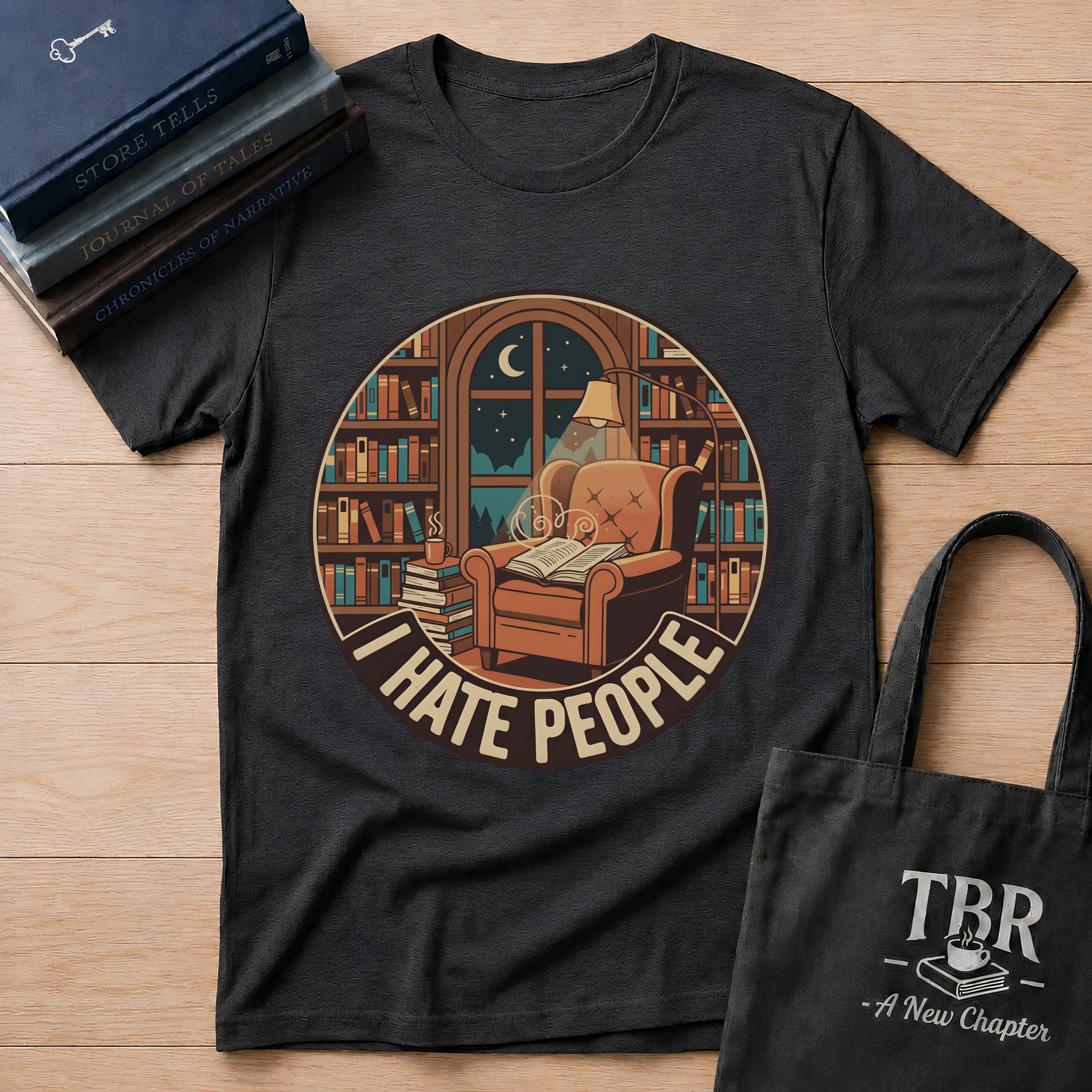 Books Are My Therapy I Hate People T-Shirt