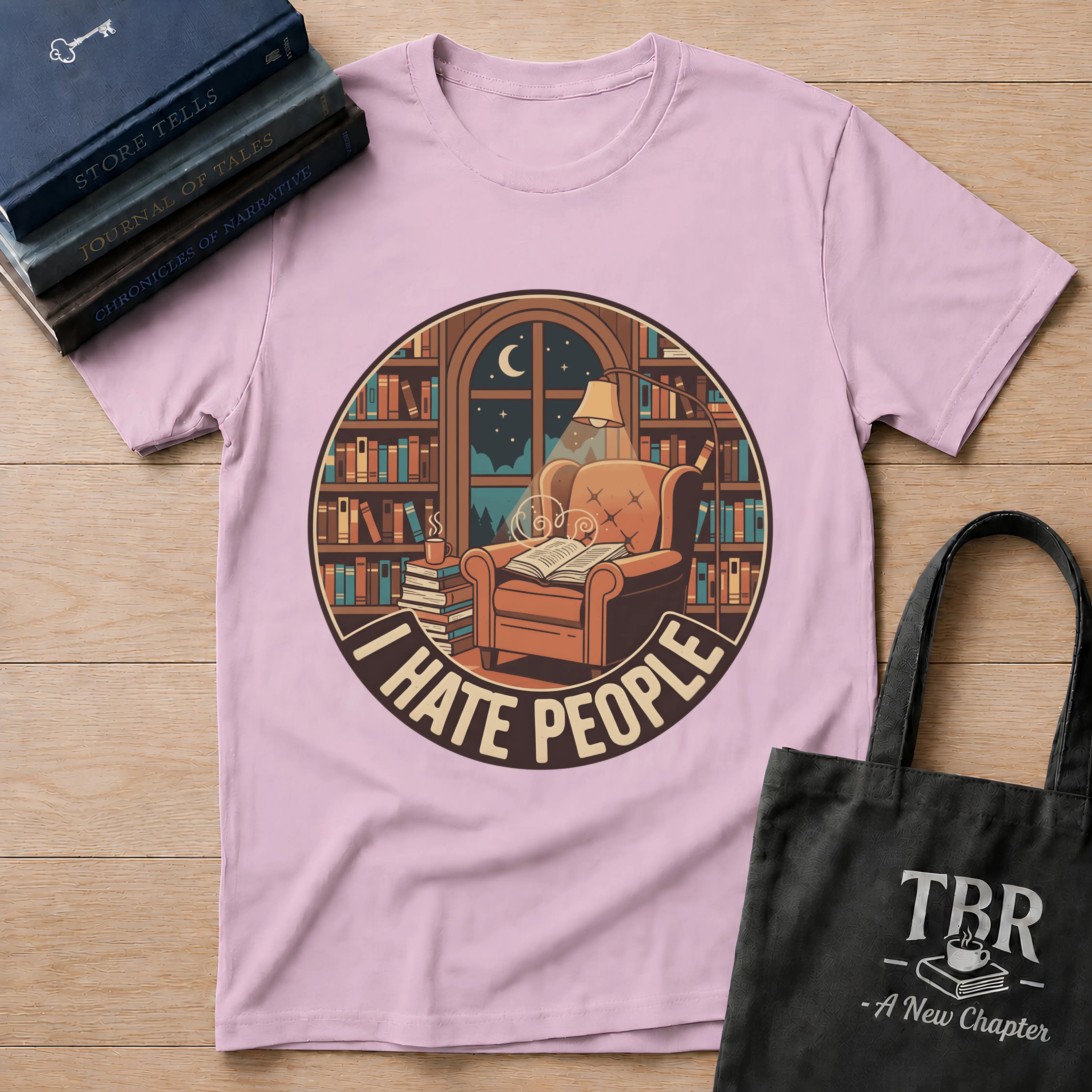 Books Are My Therapy I Hate People T-Shirt
