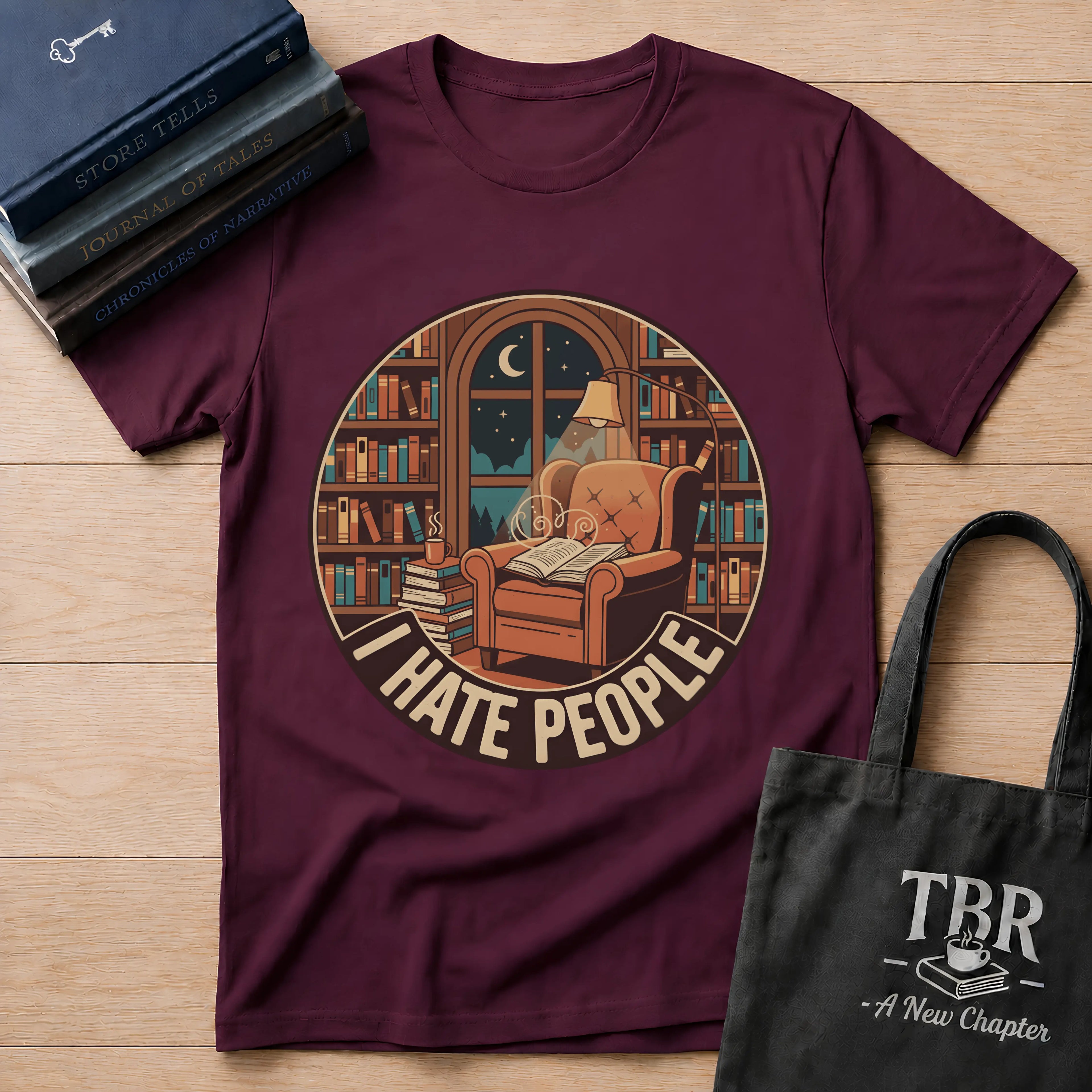 Books Are My Therapy I Hate People T-Shirt