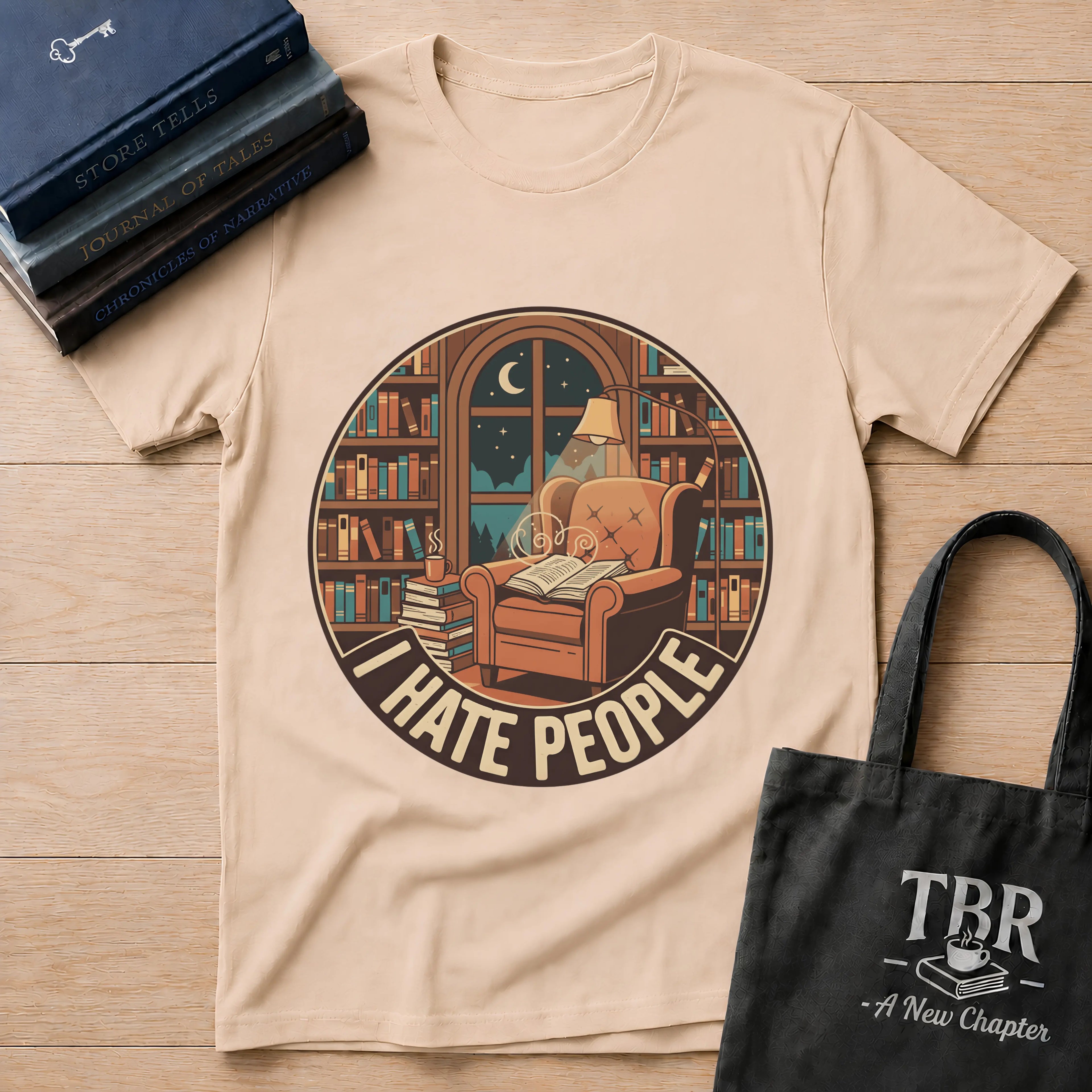 Books Are My Therapy I Hate People T-Shirt