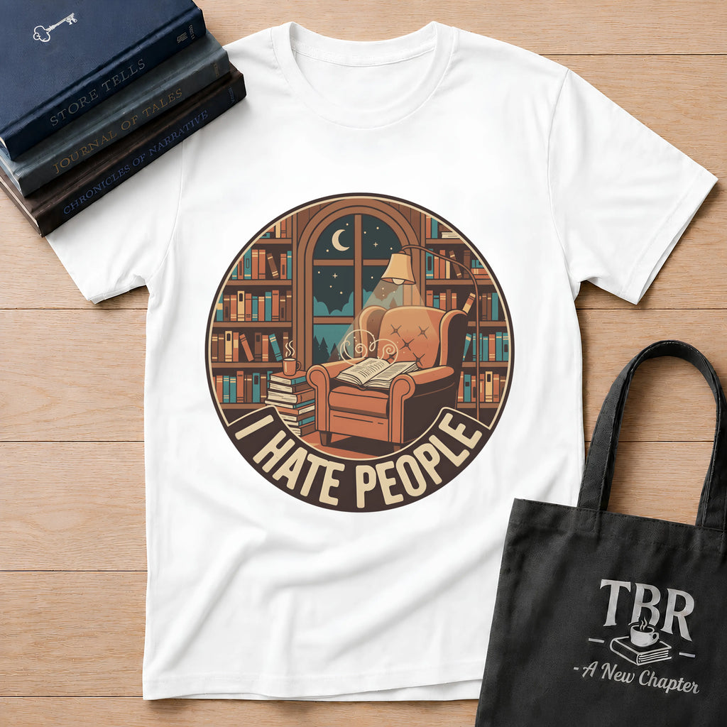 Books Are My Therapy I Hate People T-Shirt