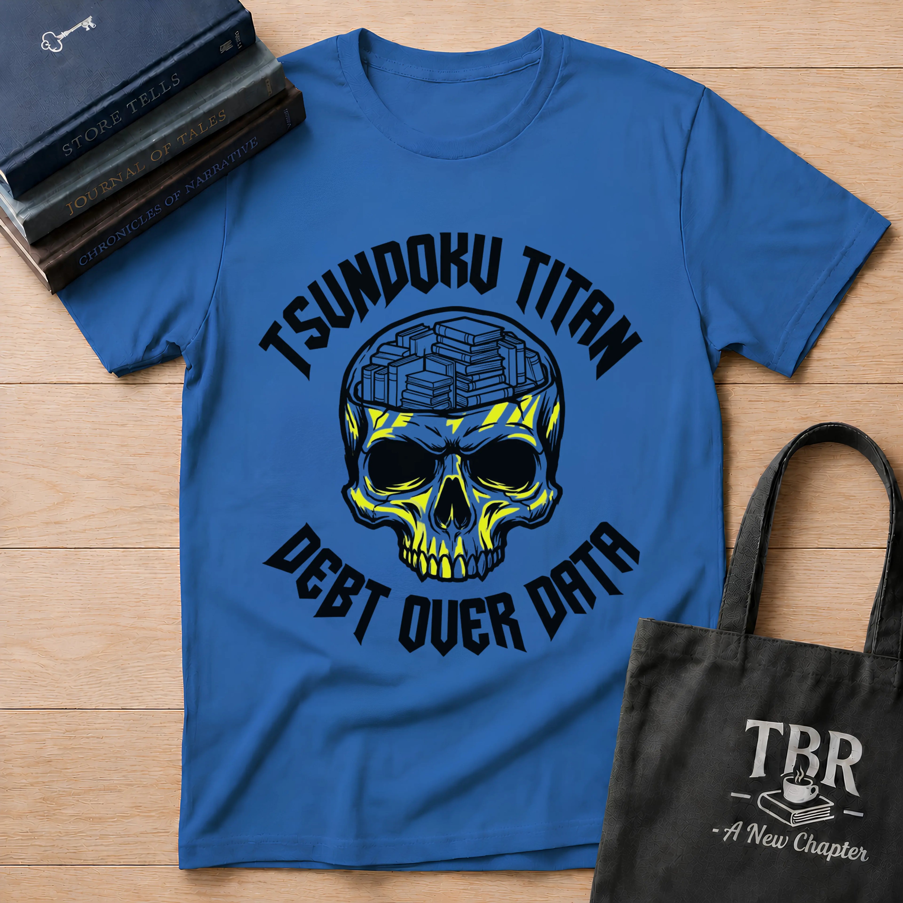 Tsundoku Titan Debt Over Data T-Shirt