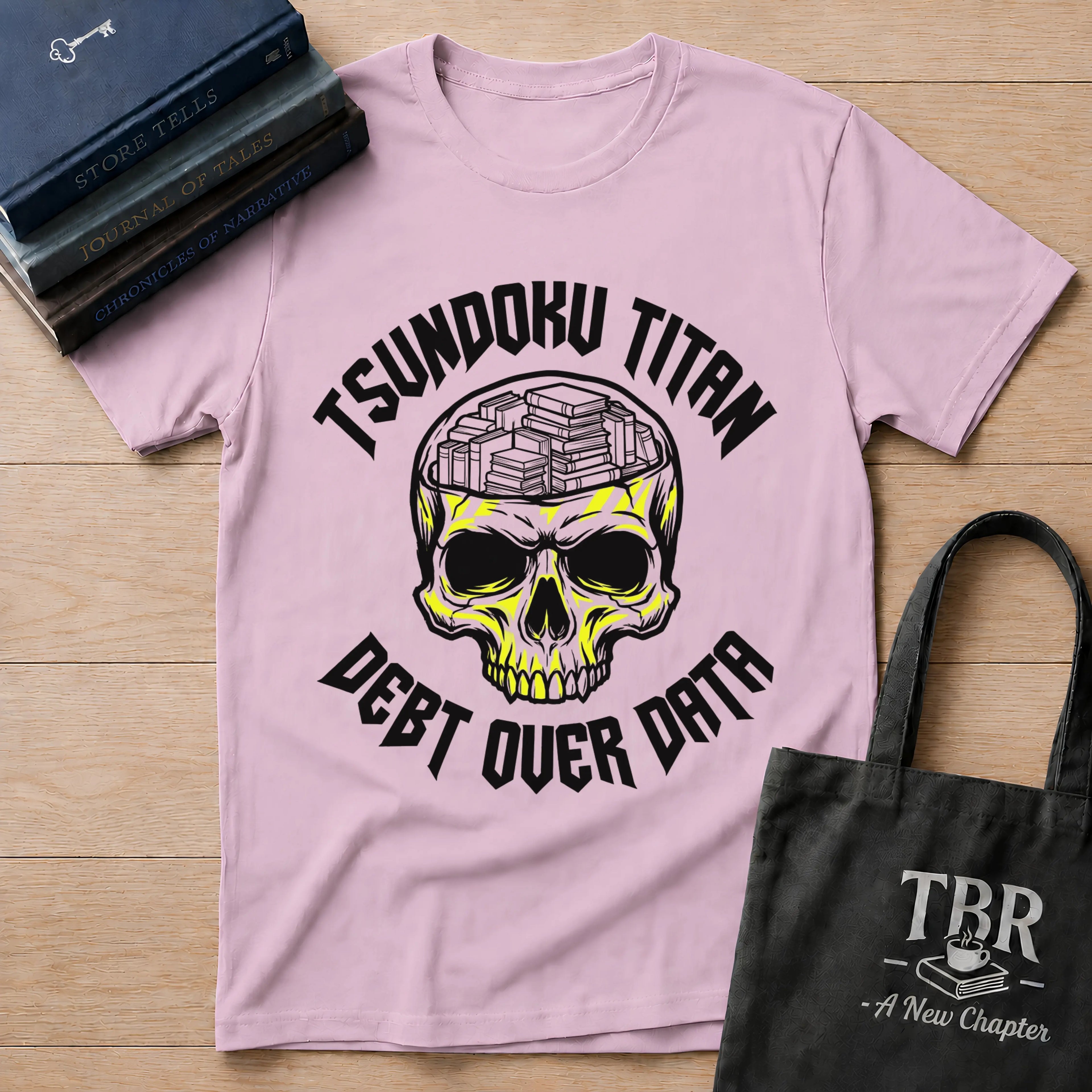 Tsundoku Titan Debt Over Data T-Shirt