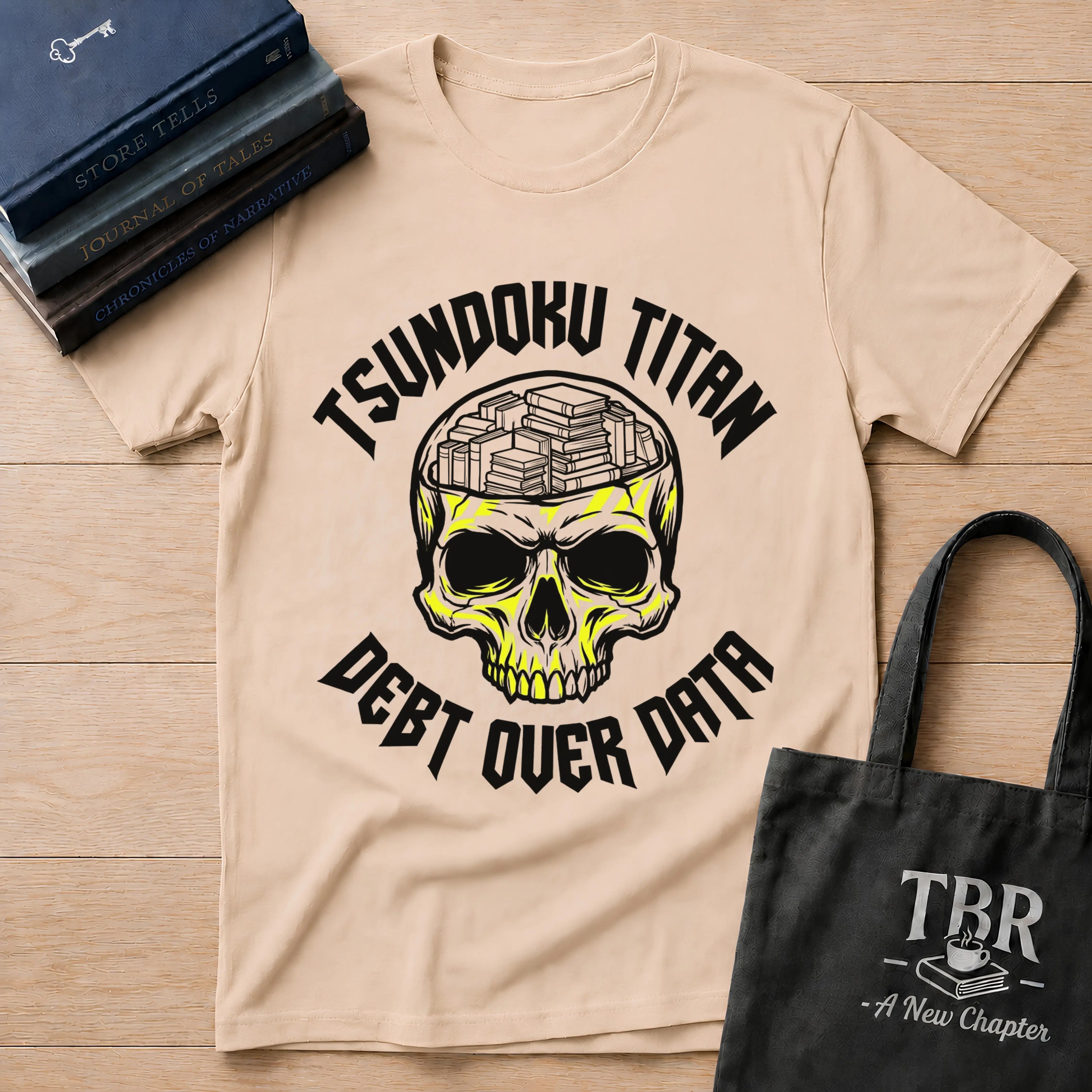 Tsundoku Titan Debt Over Data T-Shirt
