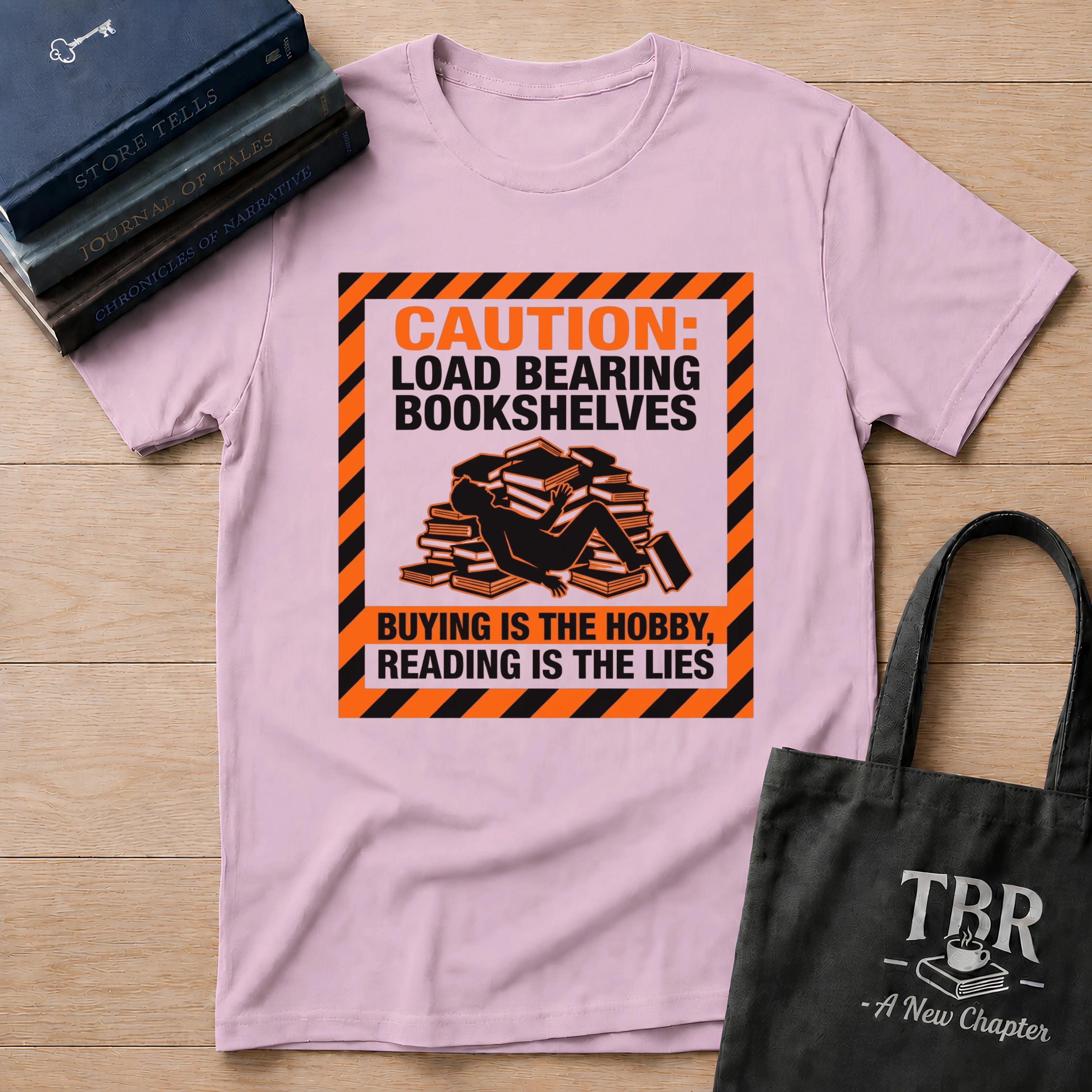 Caution Load Bearing Bookshelves T-Shirt
