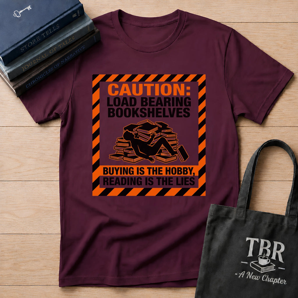 Caution Load Bearing Bookshelves T-Shirt