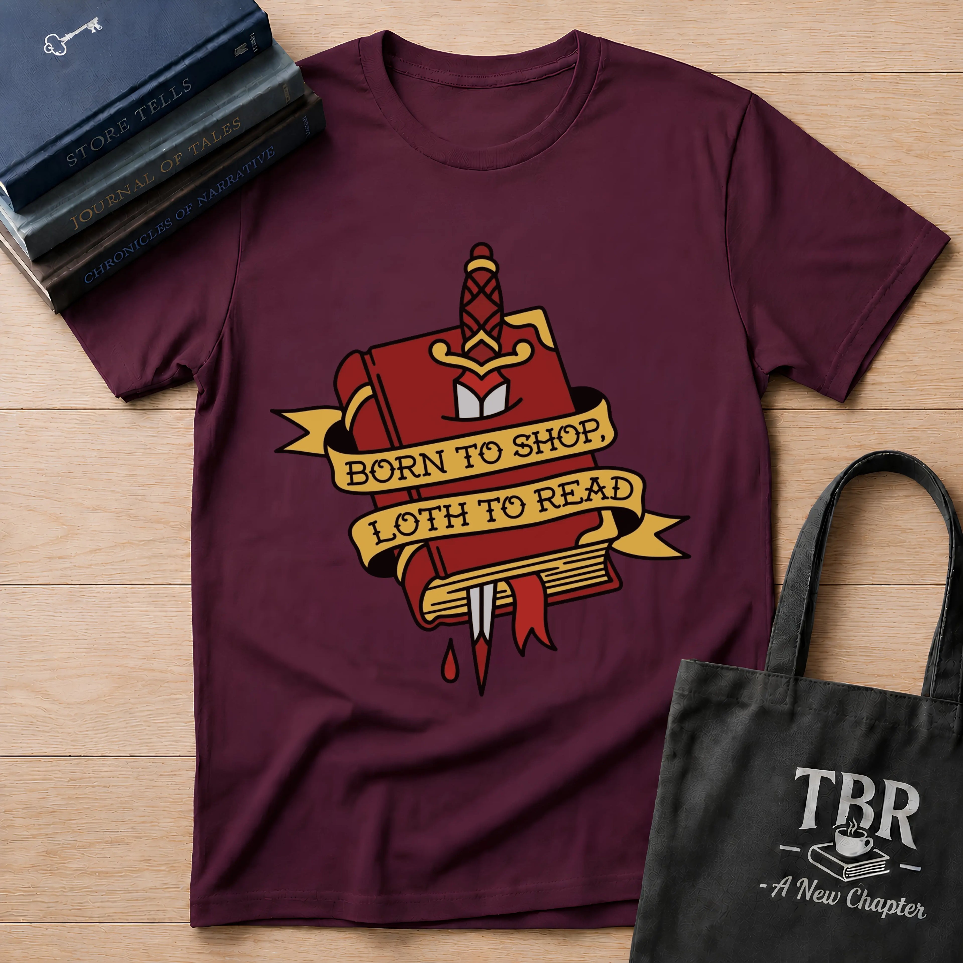 Born To Shop Loth To Read T-Shirt