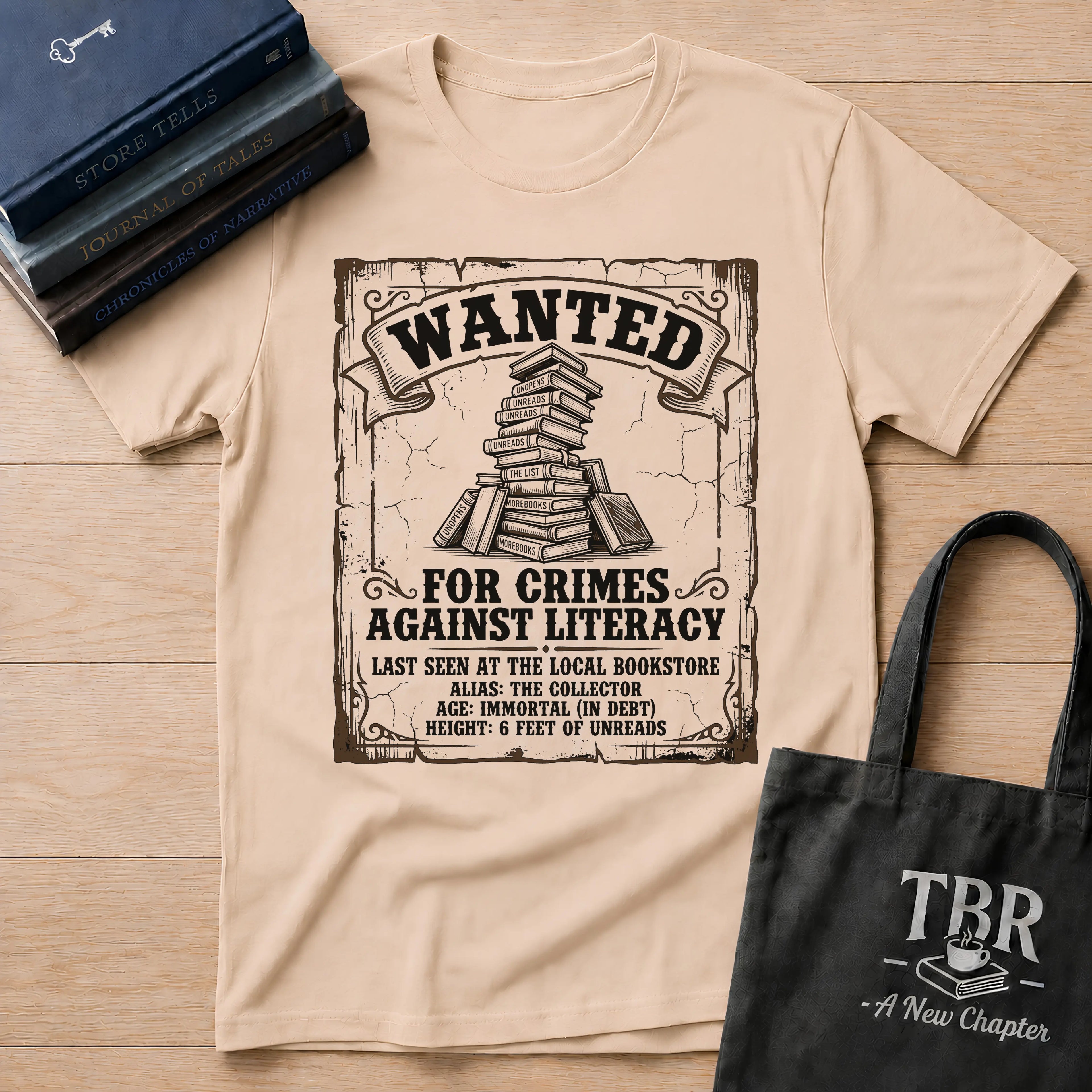 Wanted For Crimes Against Literacy T-Shirt