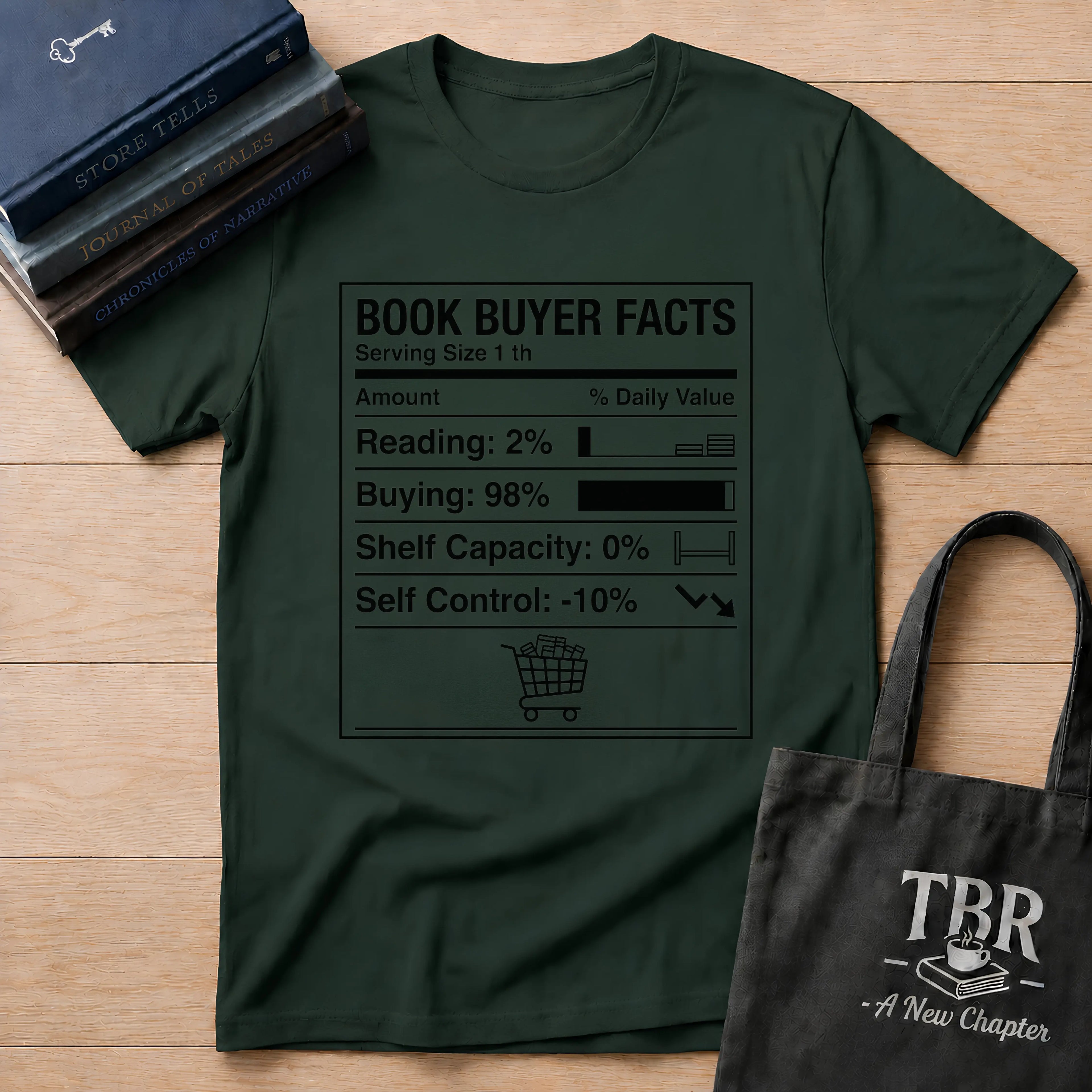 Book Buyer Facts Nutrition Label T-Shirt