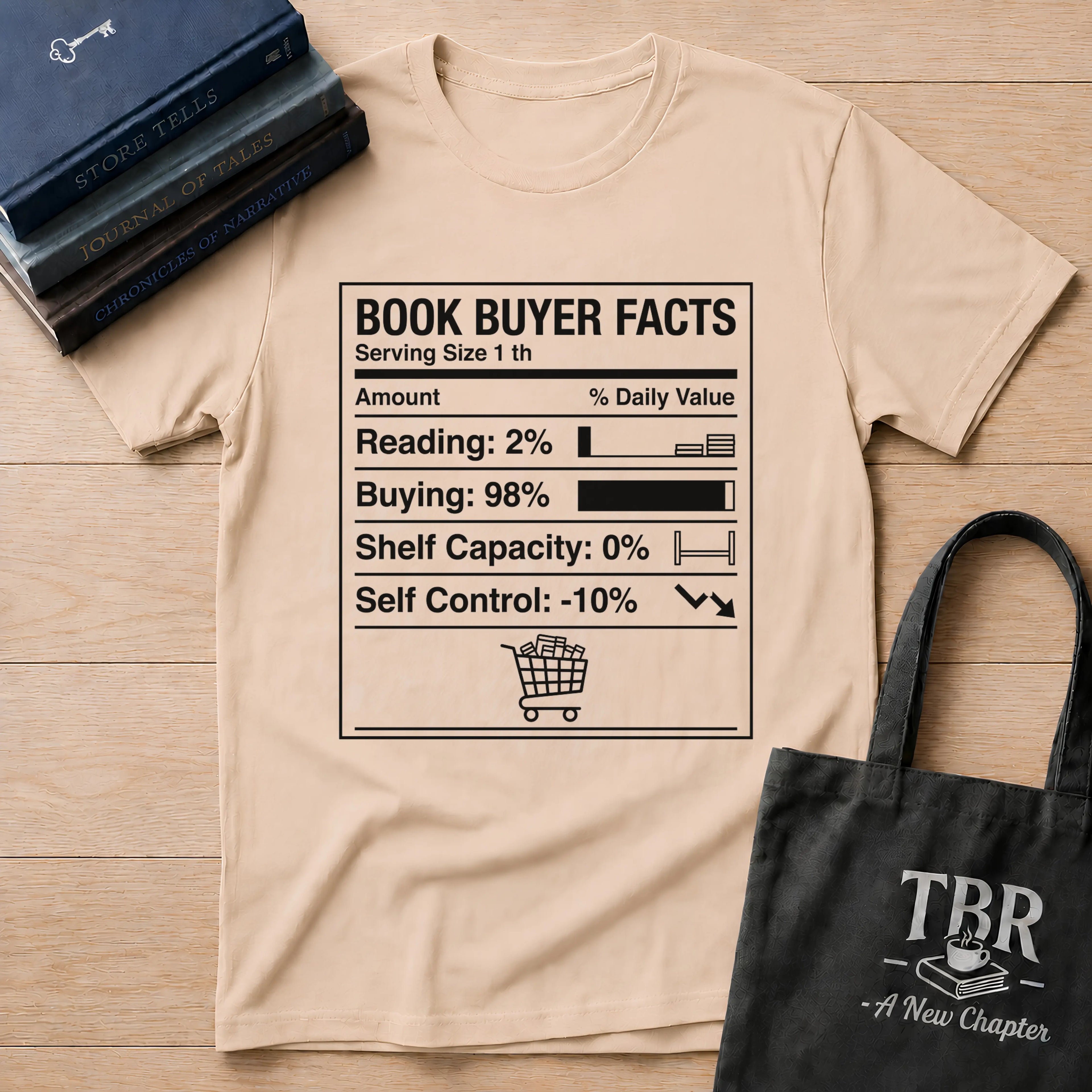 Book Buyer Facts Nutrition Label T-Shirt