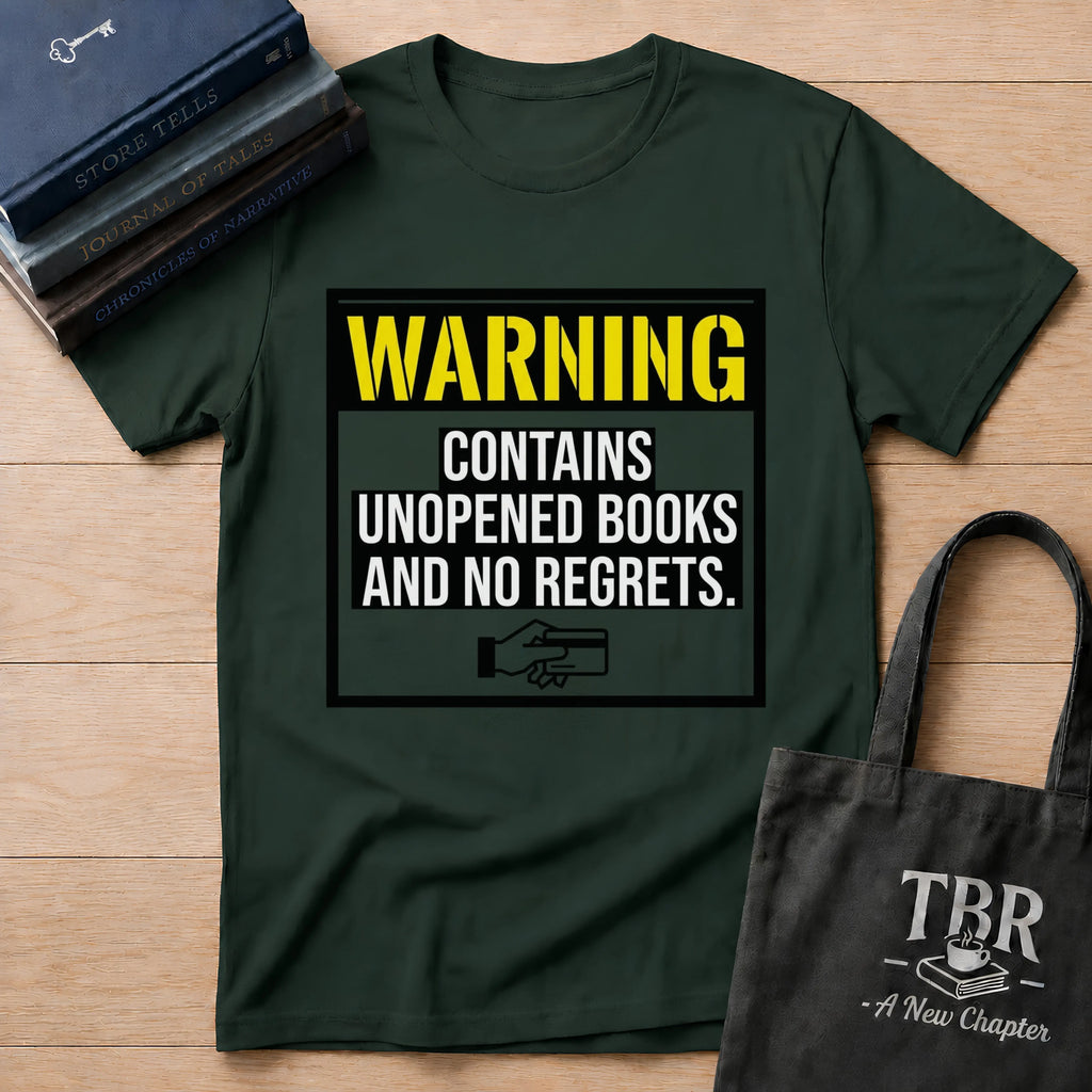 Warning Contains Unopened Books And No Regrets T-Shirt