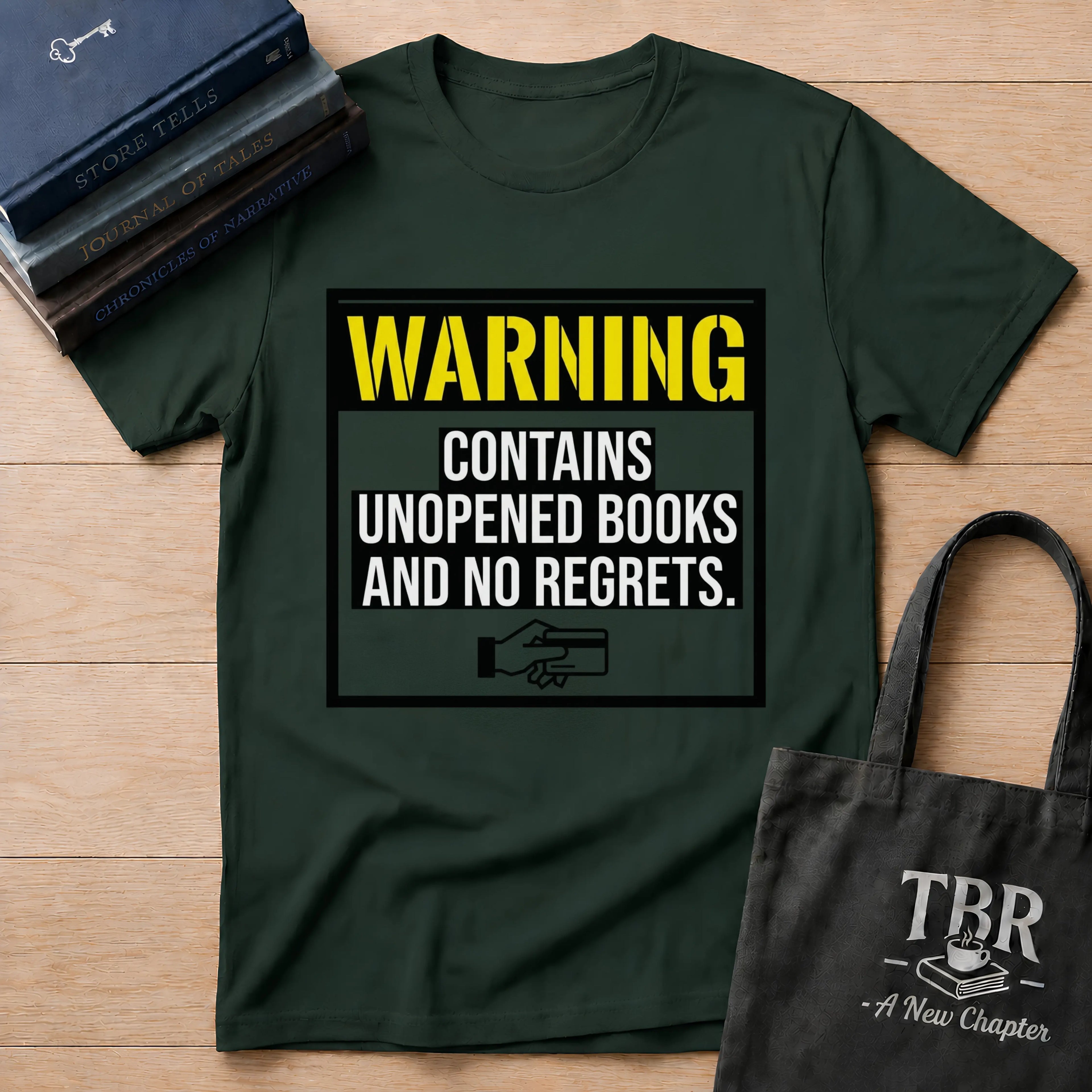 Warning Contains Unopened Books And No Regrets T-Shirt