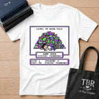 Level 99 Book Pile Game Over Status Tsundoku T-Shirt