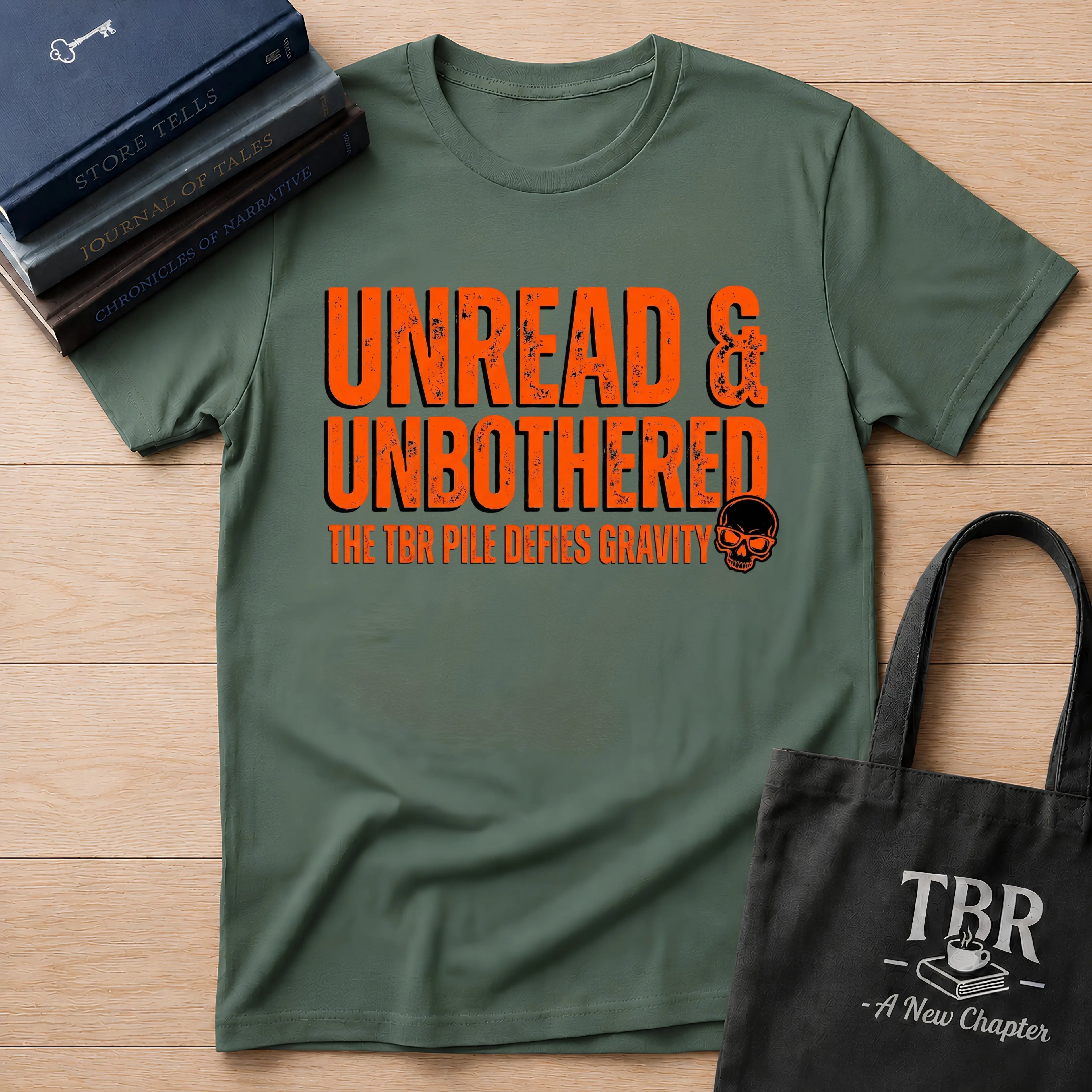 Unread And Unbothered TBR Defies Gravity T-Shirt