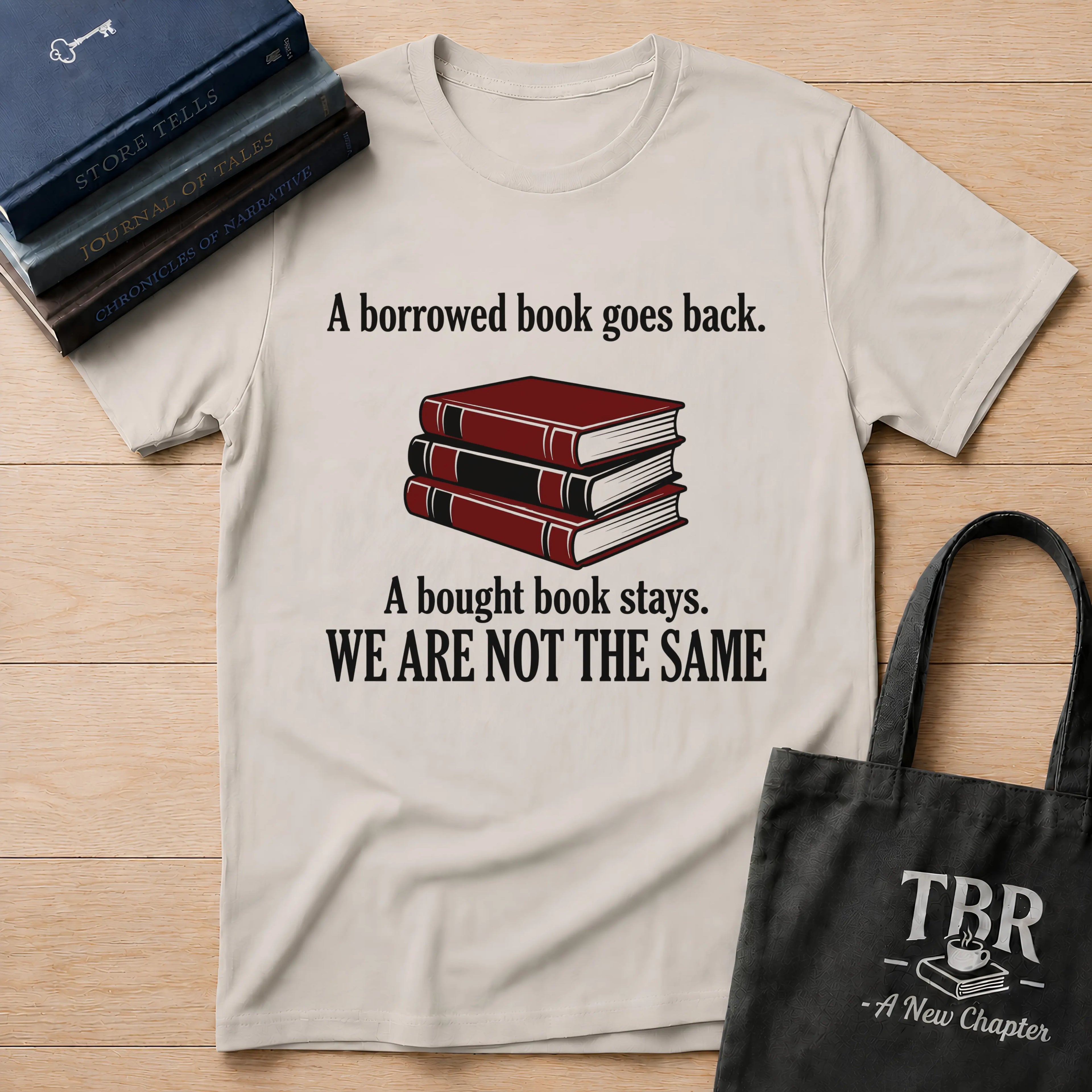A Borrowed Book Goes Back A Bought Book Stays T-Shirt