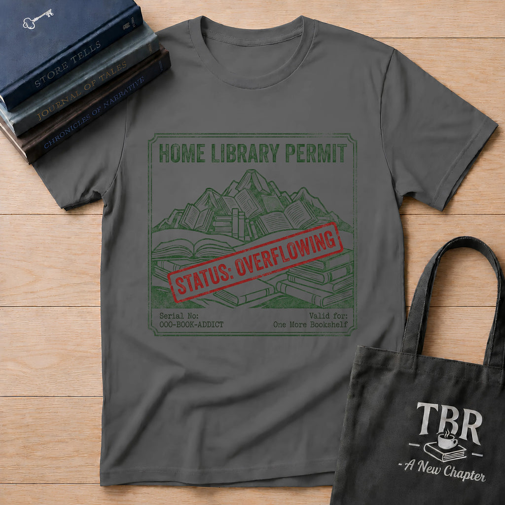 Home Library Permit Status Overflowing T-Shirt