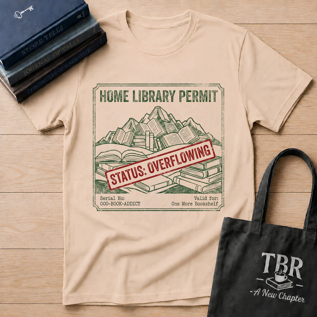 Home Library Permit Status Overflowing T-Shirt