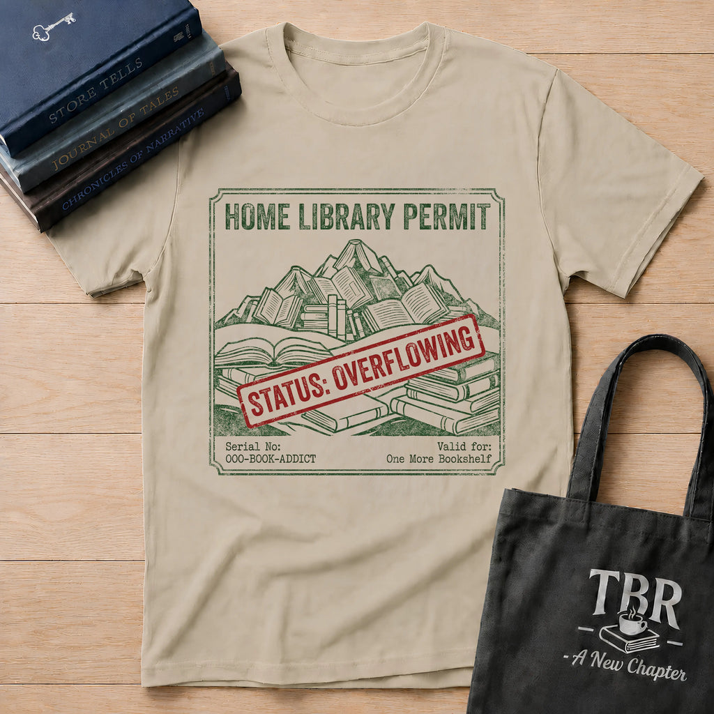 Home Library Permit Status Overflowing T-Shirt
