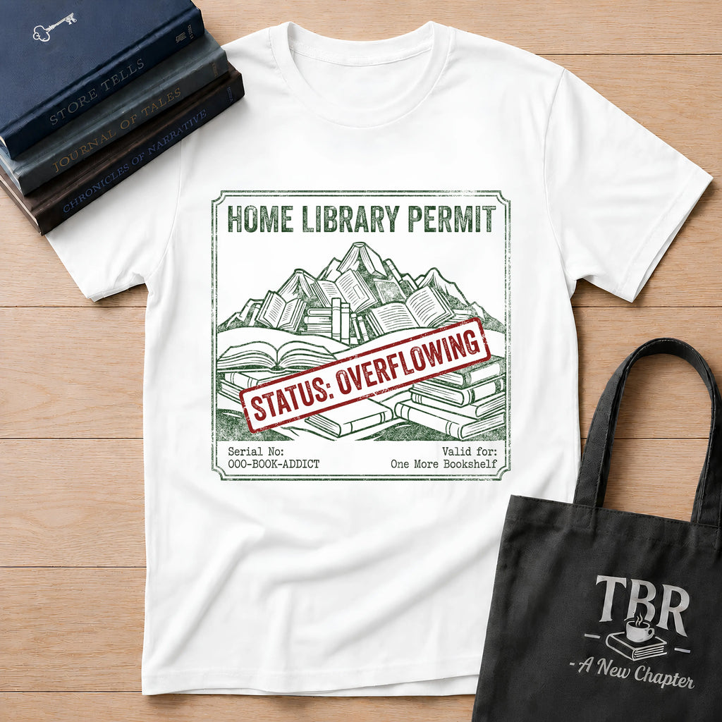 Home Library Permit Status Overflowing T-Shirt