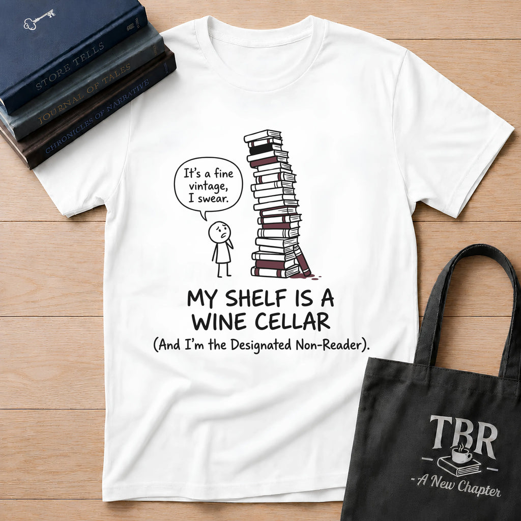 My Shelf Is A Wine Cellar Designated Non-Reader T-Shirt
