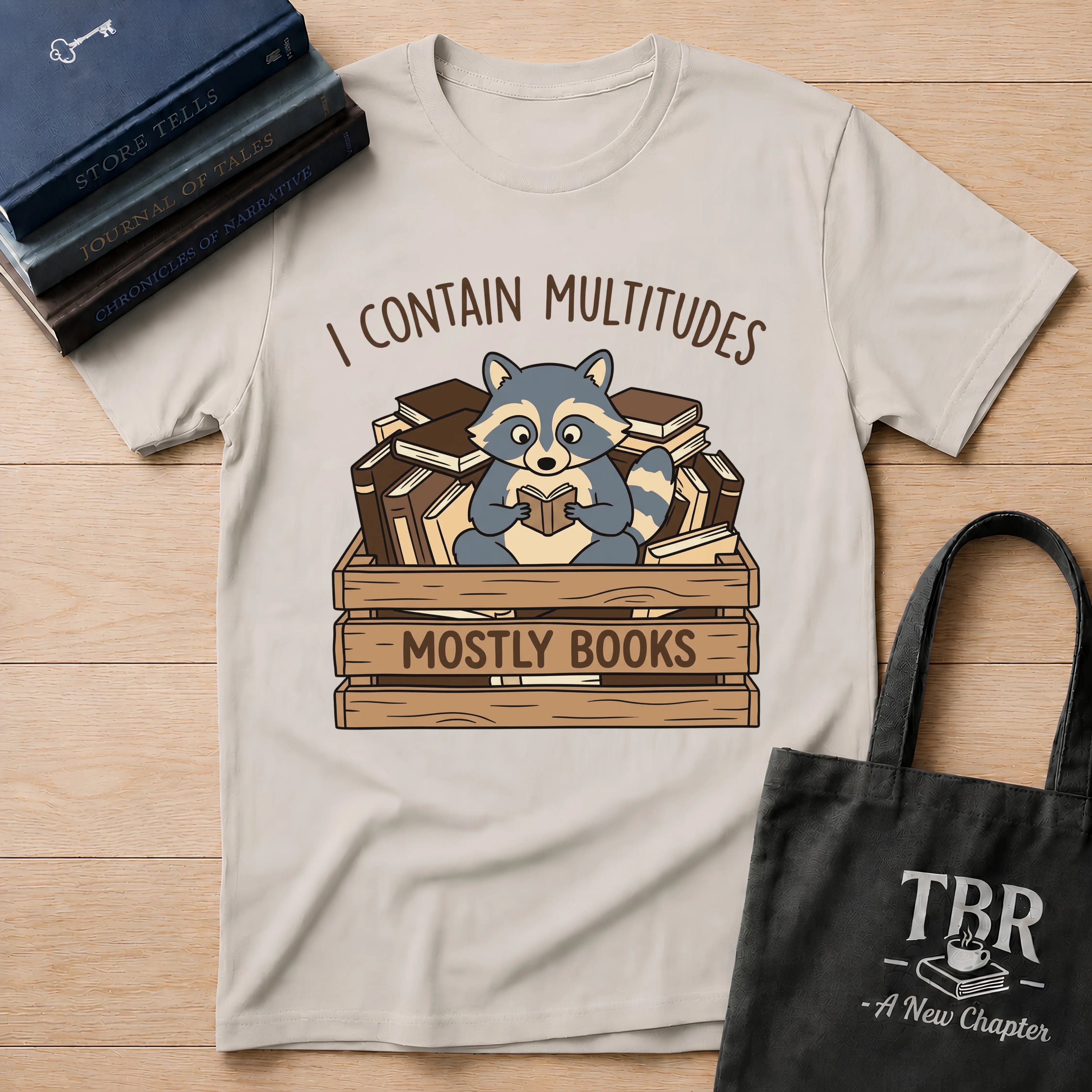 I Contain Multitudes Mostly Books T-Shirt