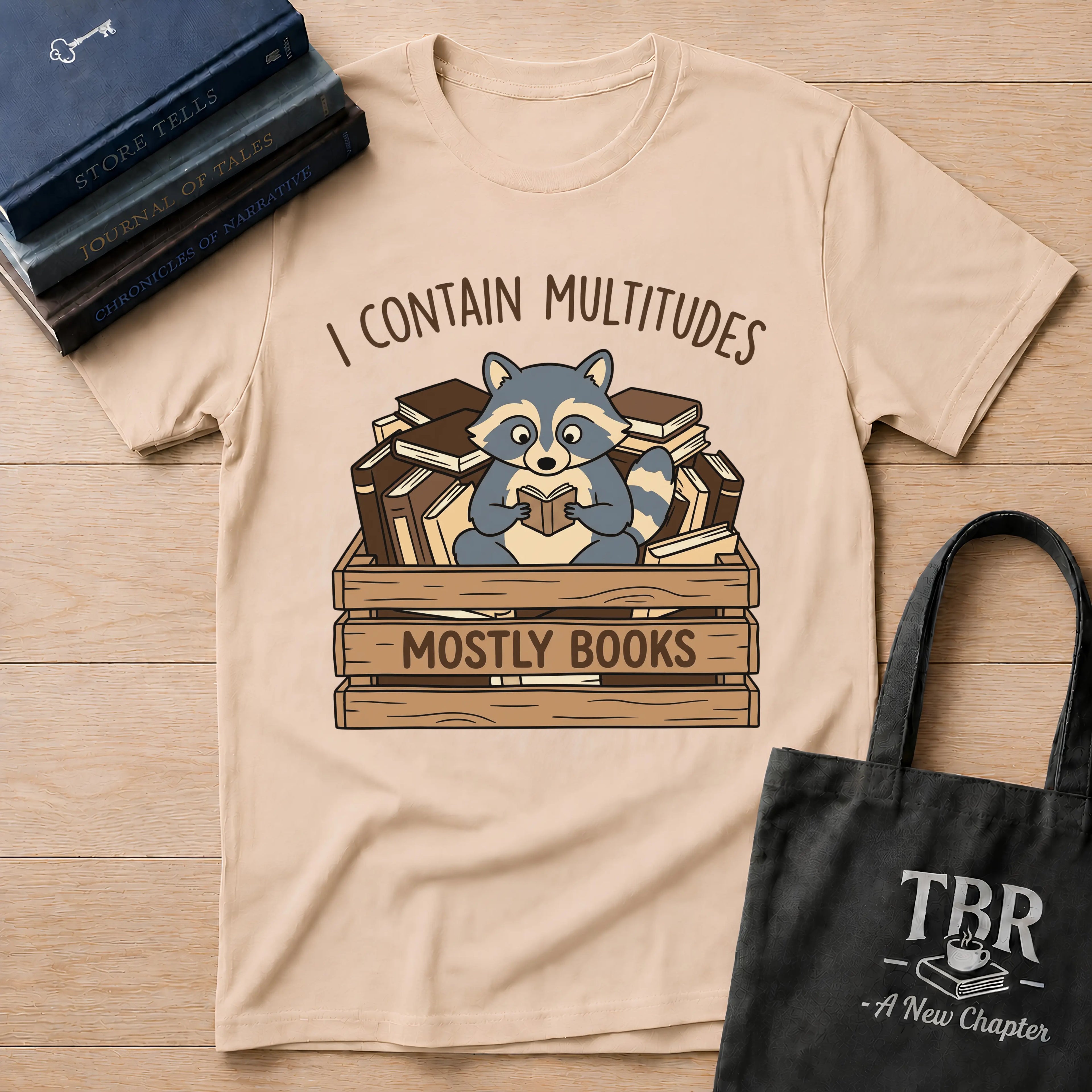 I Contain Multitudes Mostly Books T-Shirt