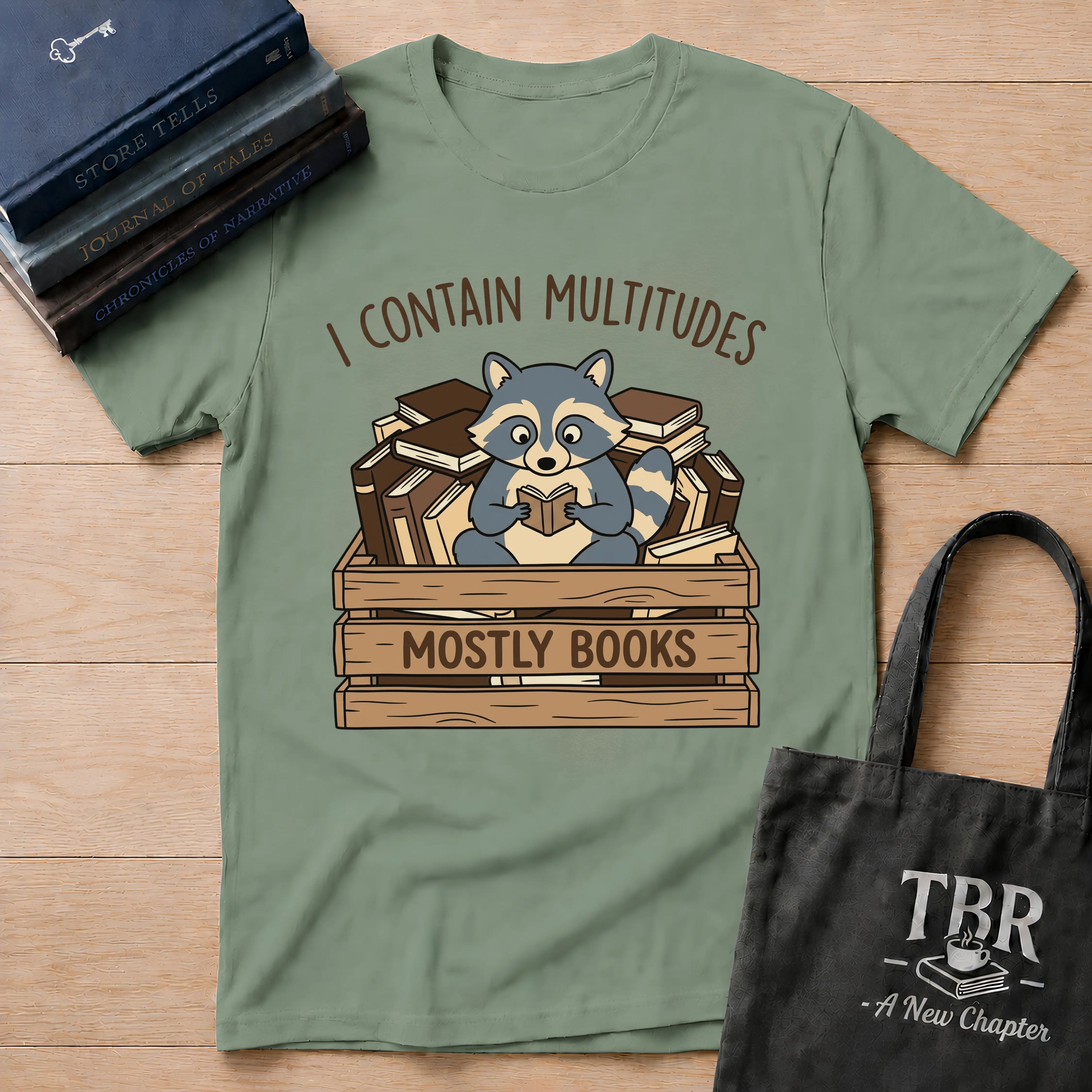 I Contain Multitudes Mostly Books T-Shirt