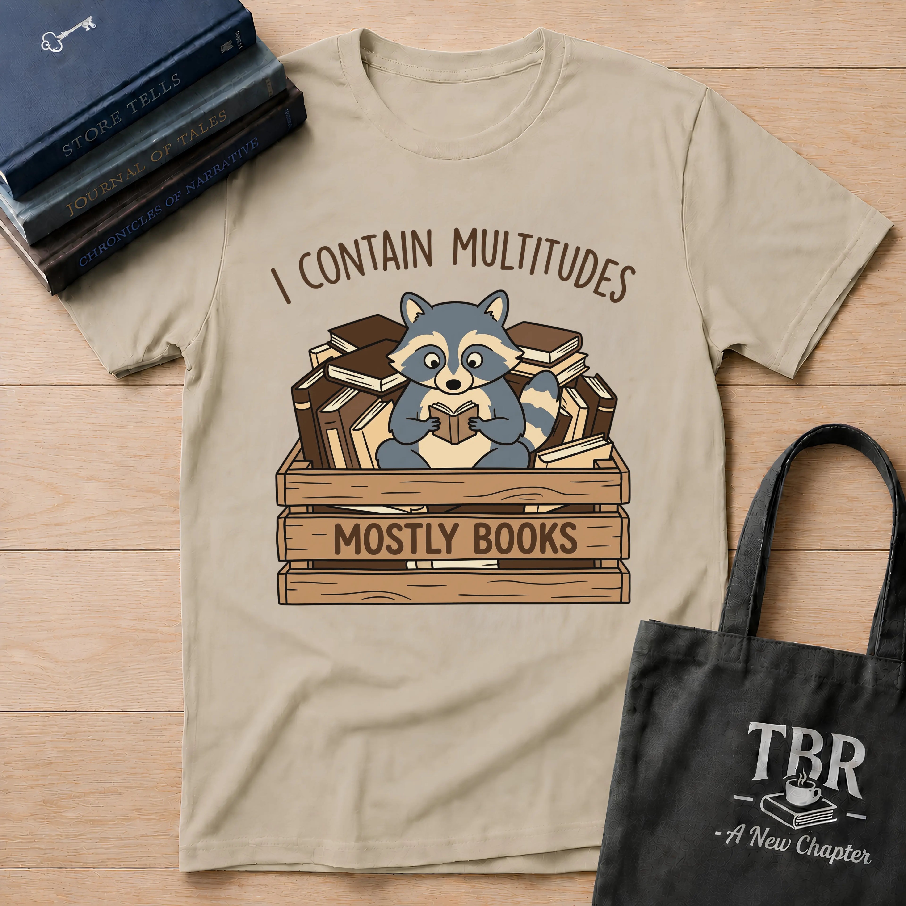 I Contain Multitudes Mostly Books T-Shirt