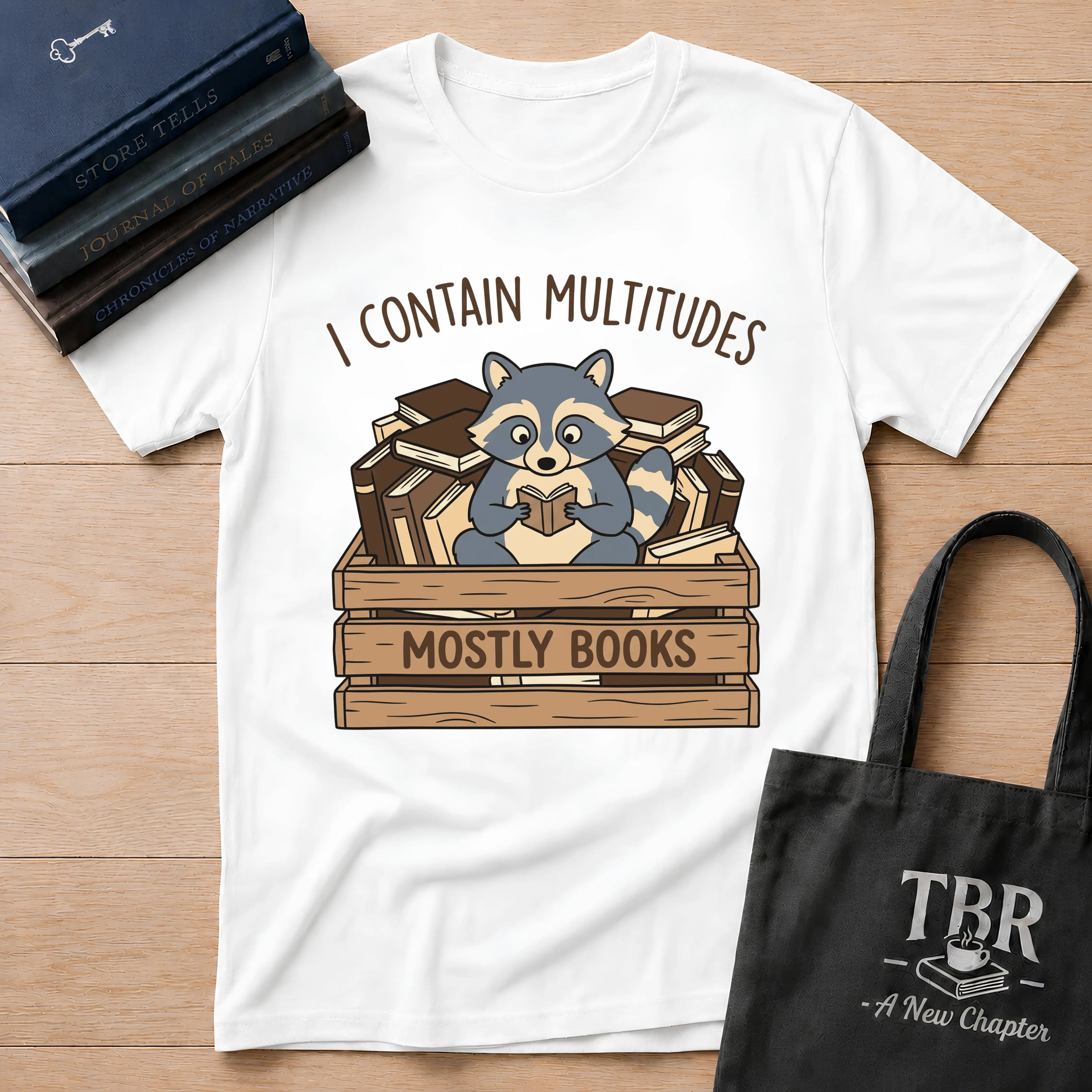 I Contain Multitudes Mostly Books T-Shirt