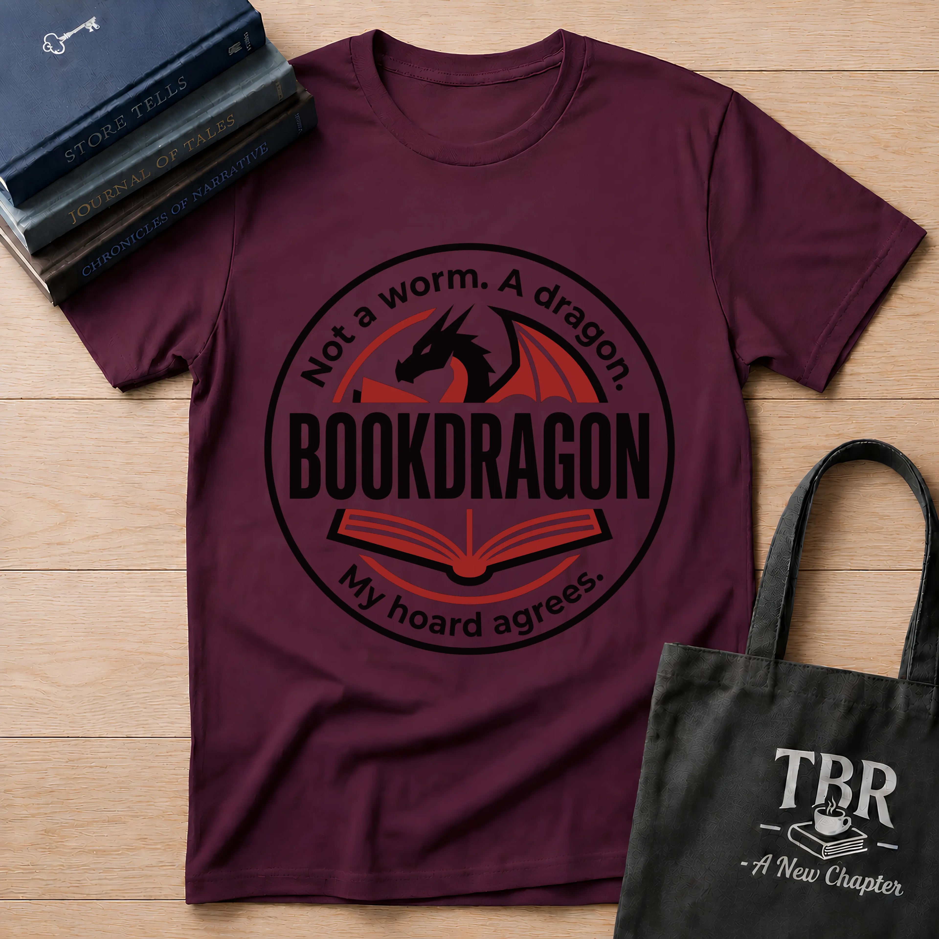 Not A Worm A Dragon Bookdragon My Hoard Agrees T-Shirt