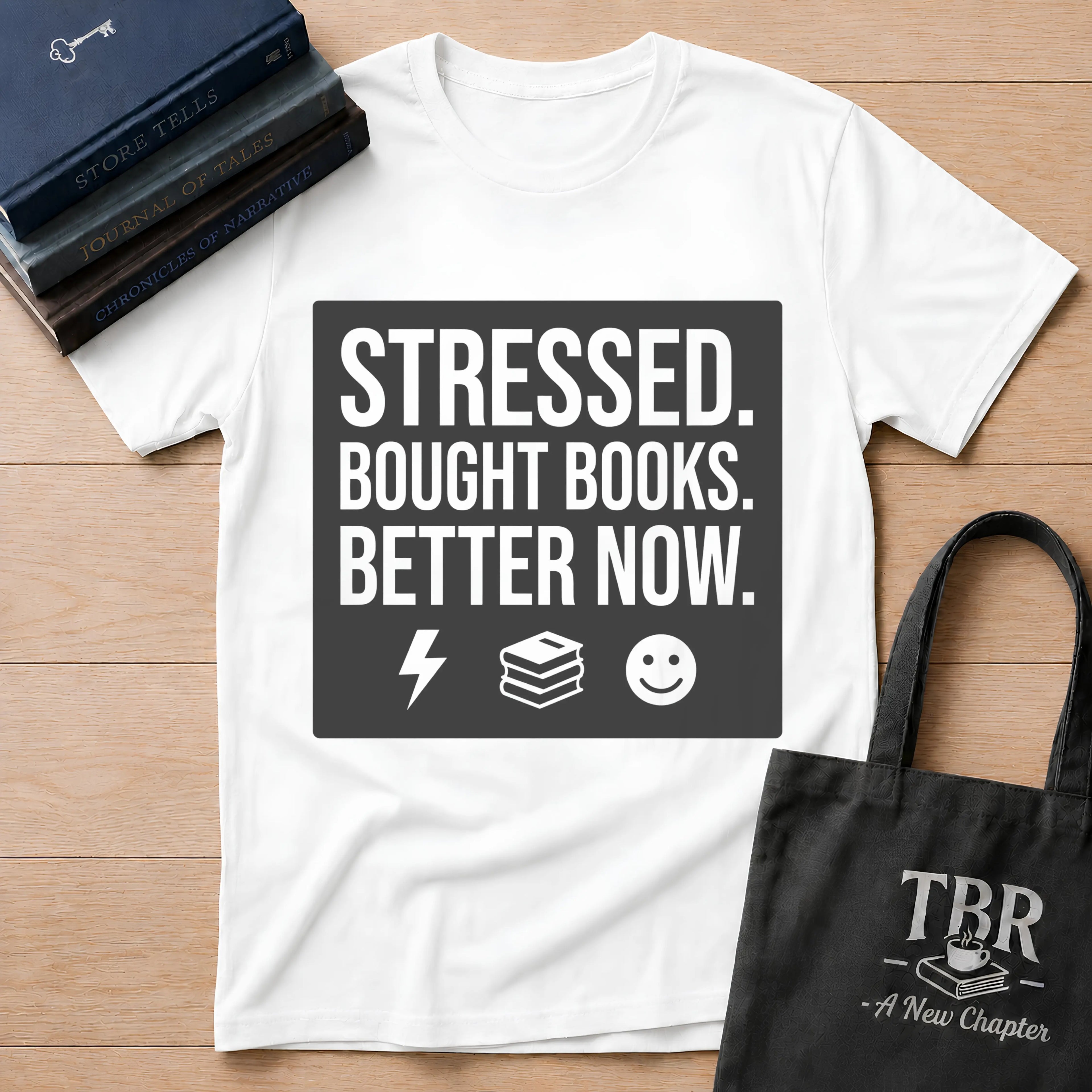 Stressed Bought Books Better Now T-Shirt
