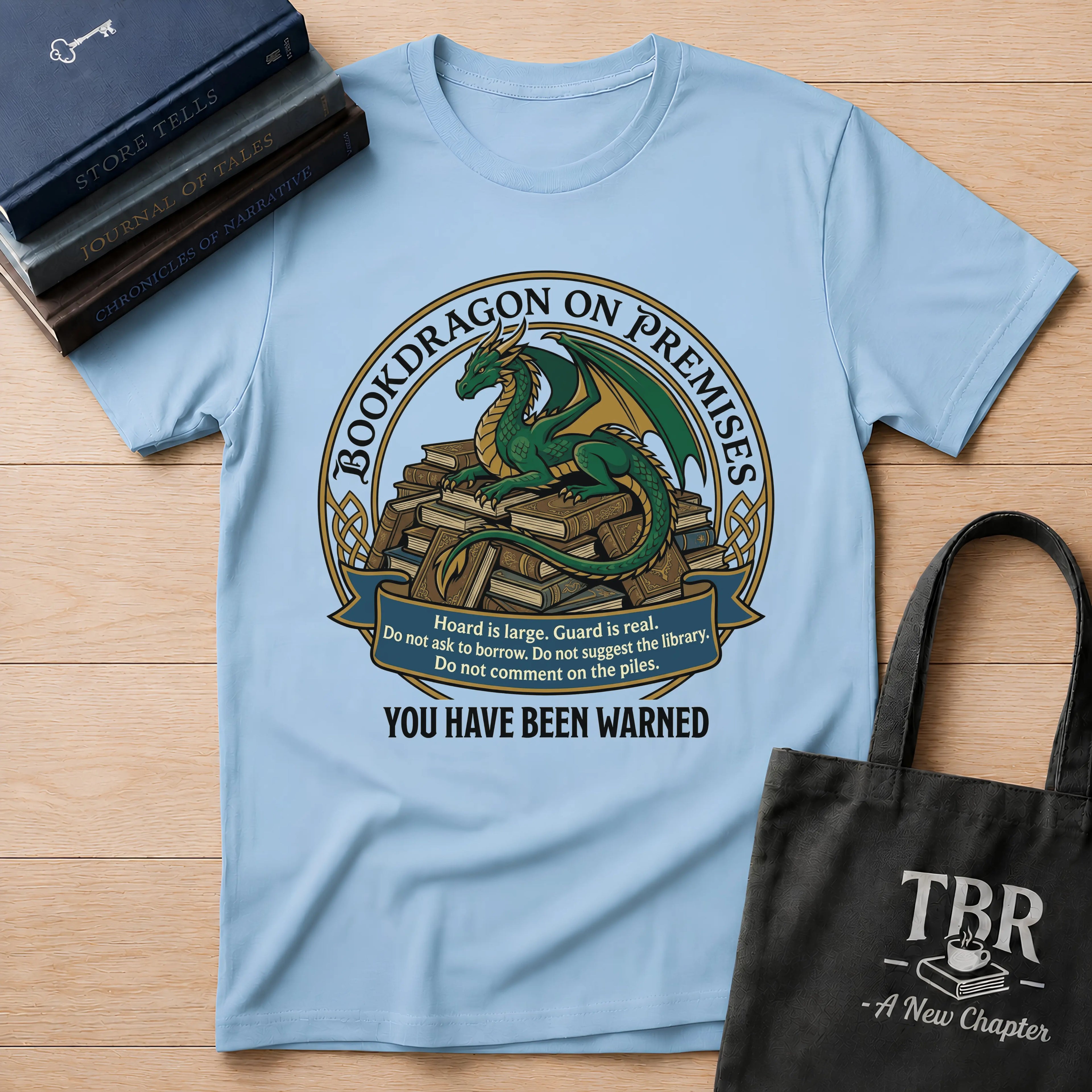 Bookdragon On Premises You Have Been Warned T-Shirt