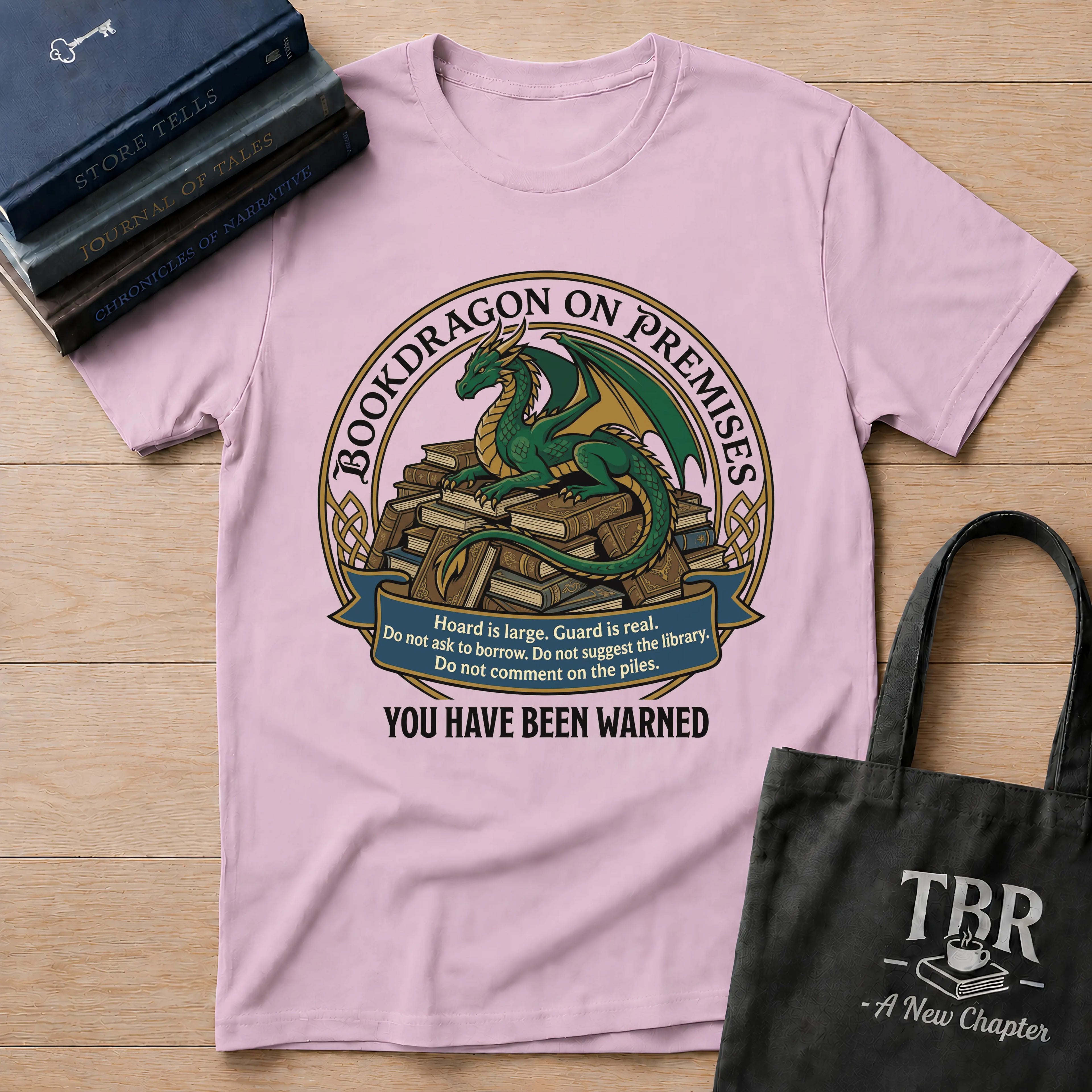 Bookdragon On Premises You Have Been Warned T-Shirt