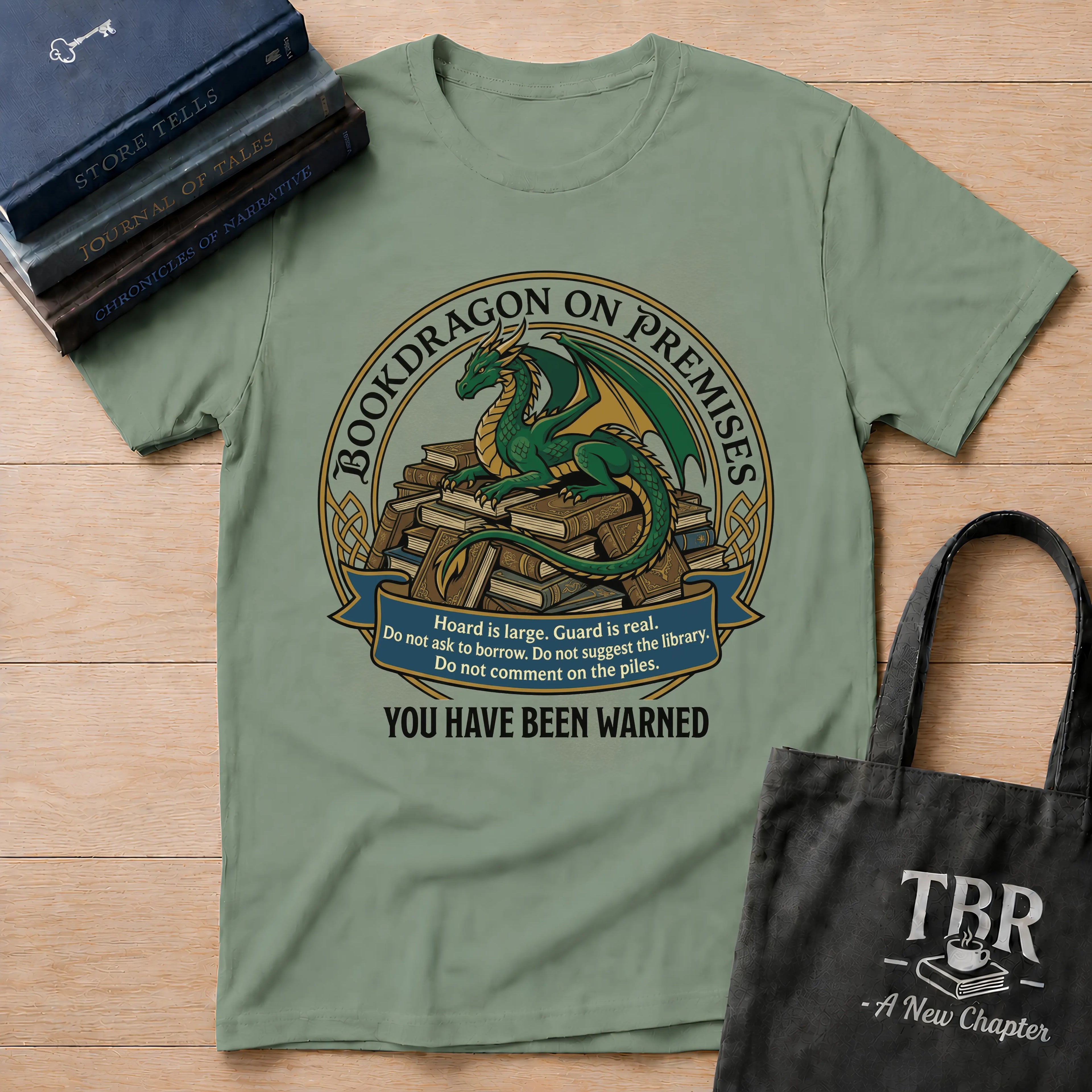 Bookdragon On Premises You Have Been Warned T-Shirt