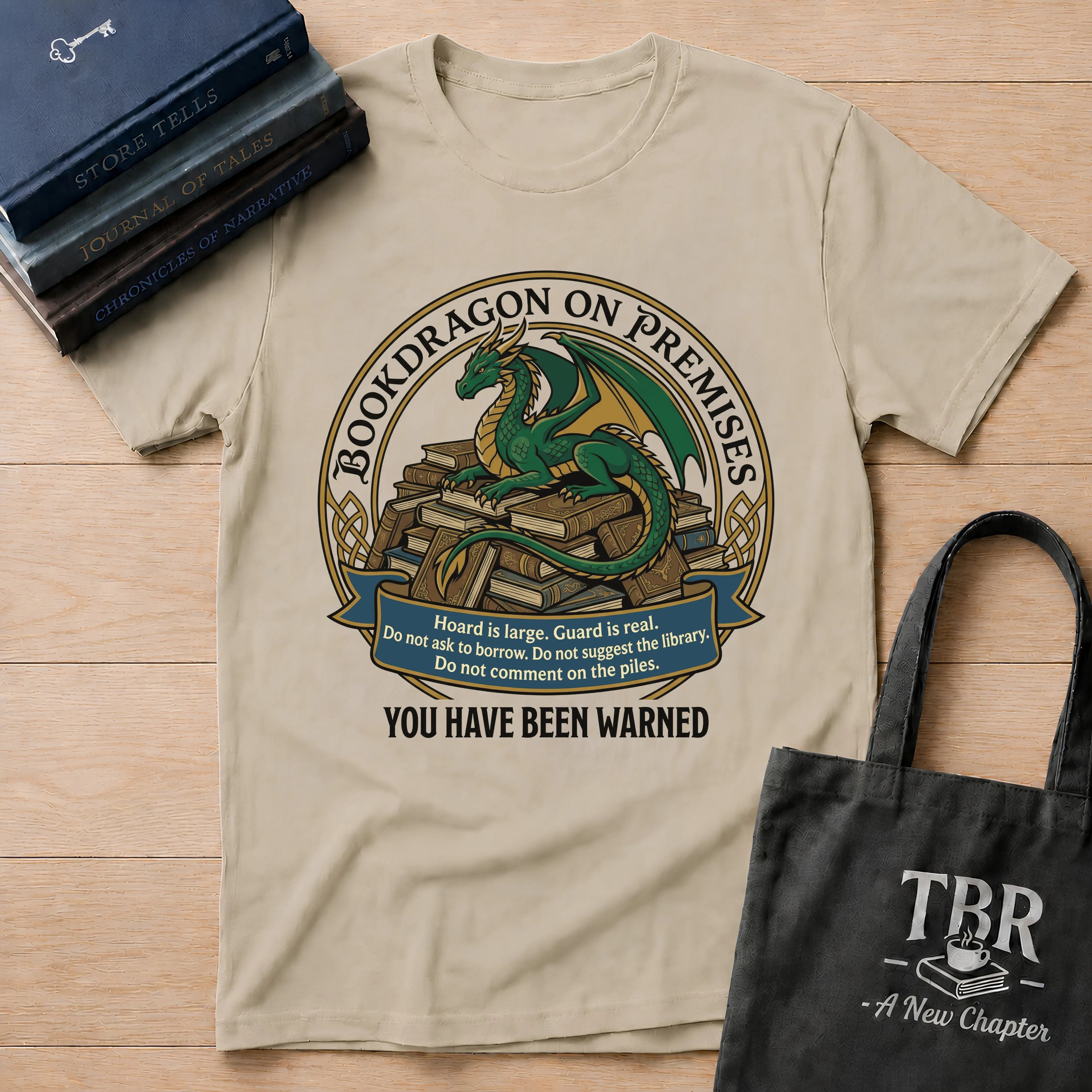 Bookdragon On Premises You Have Been Warned T-Shirt